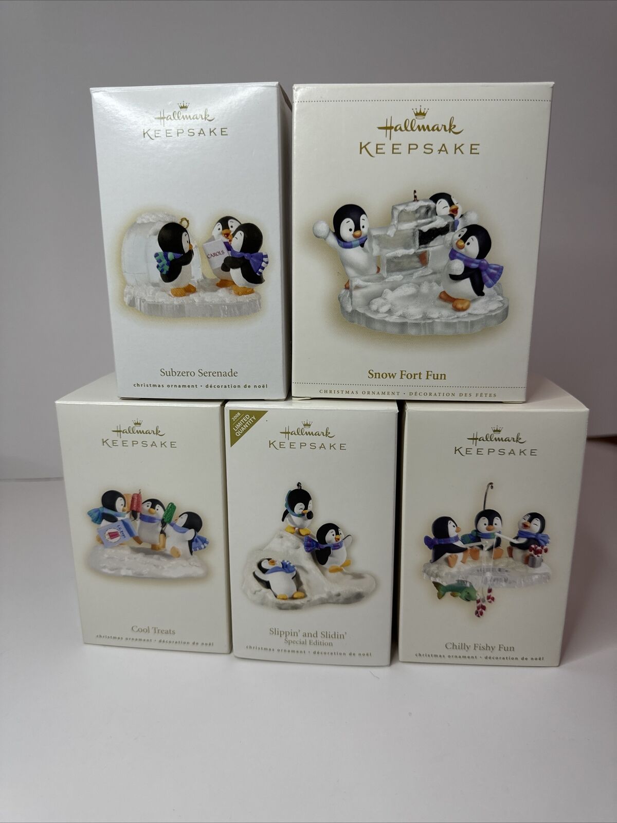 hallmark playful penguin ornaments Lot One Special Edition Limited Quantity