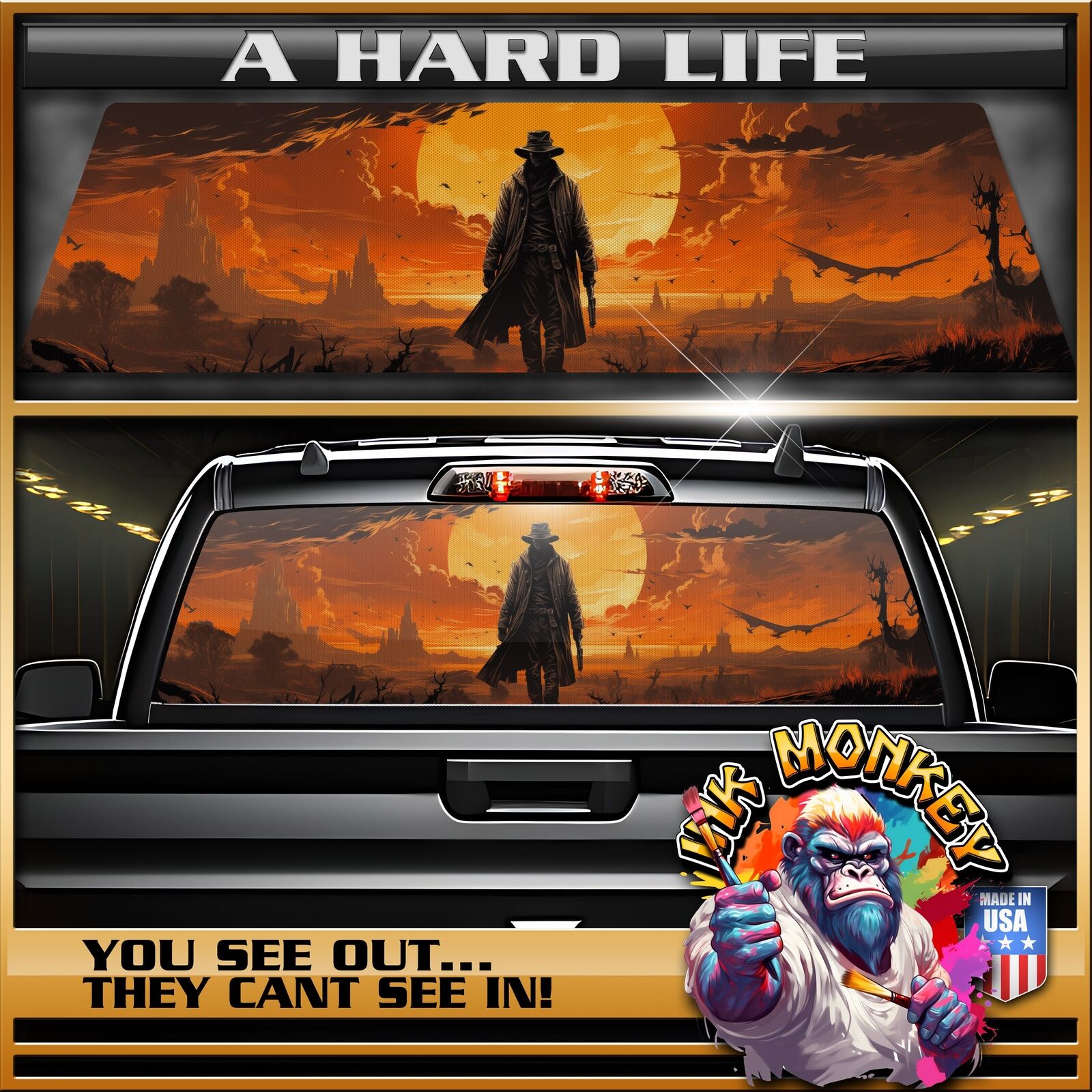 A Hard Life Truck - Back Window Graphics - Customizable