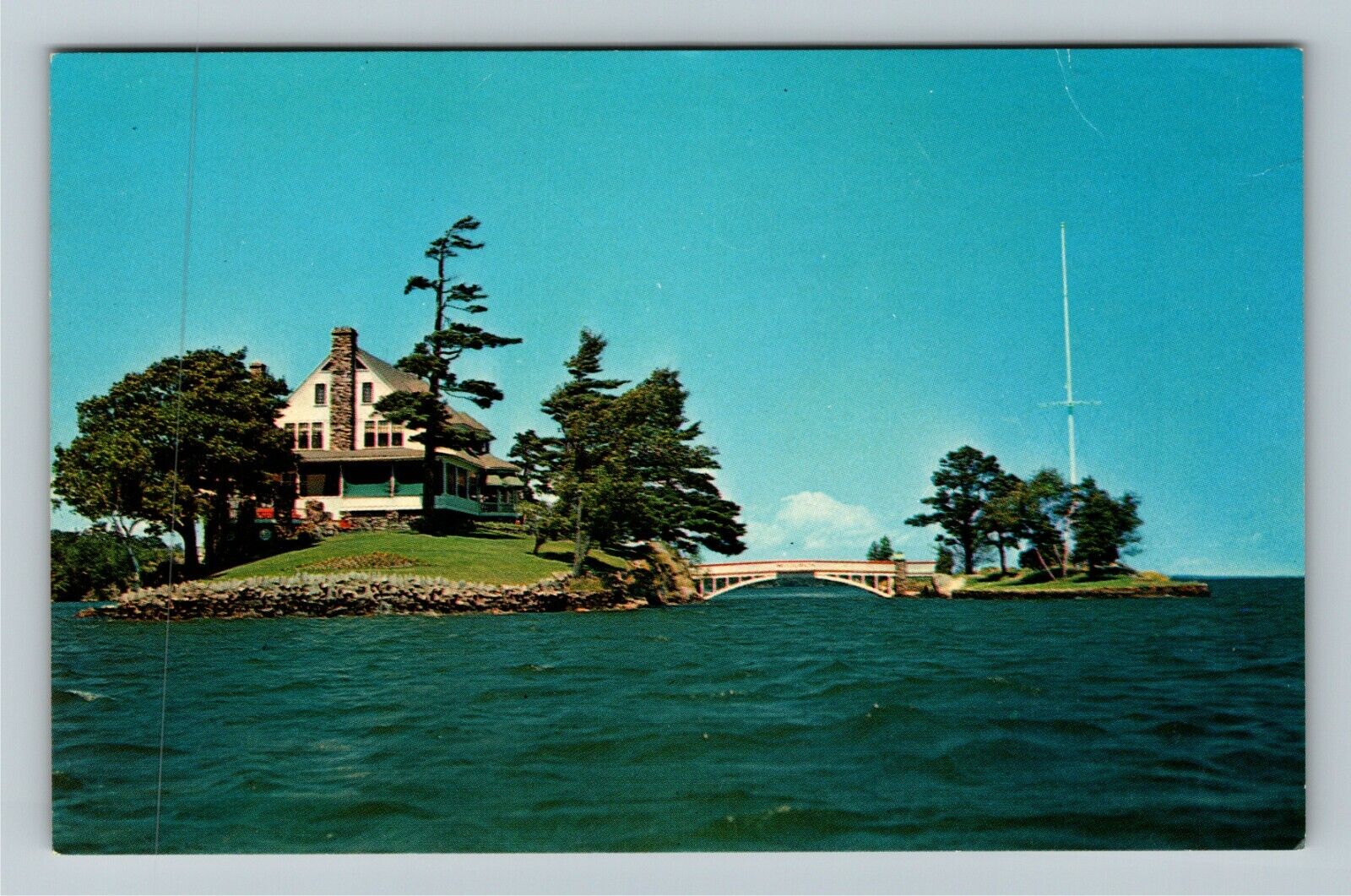 Zavikon Island NY-New York, International Boundary Canada, Vintage Postcard