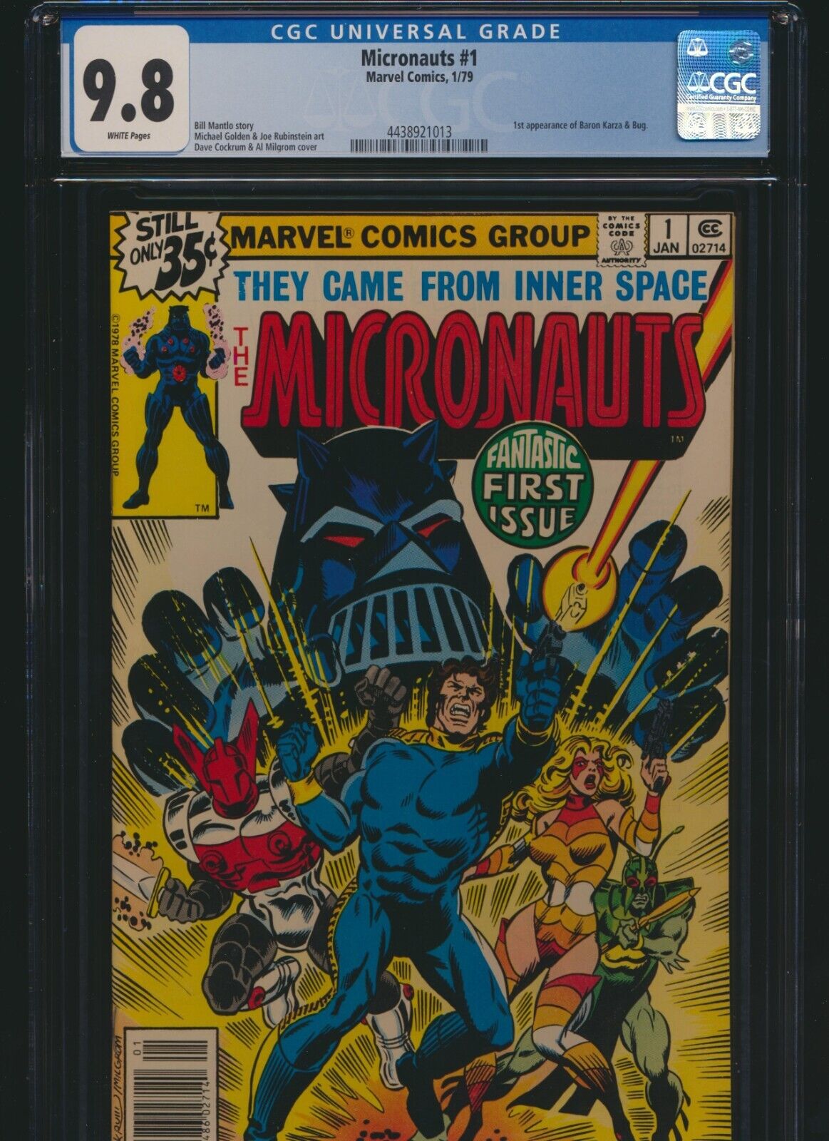 Micronauts 1 Marvel 1979 CGC 9.8  1st Baron Karza key Free S/H