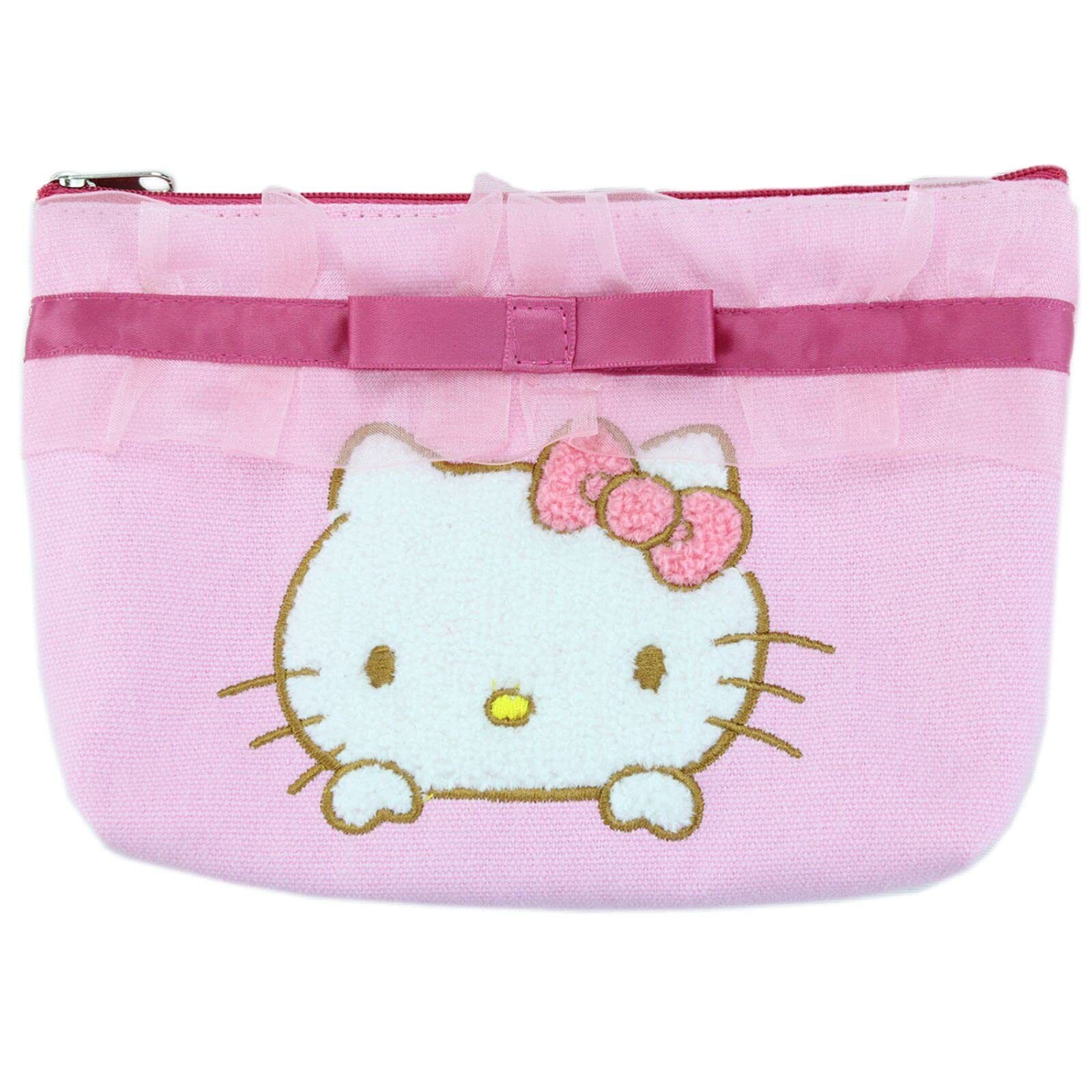 Yasuda Trading Hello Kitty Sagara Embroidery Frill Pouch KTpouch 5001