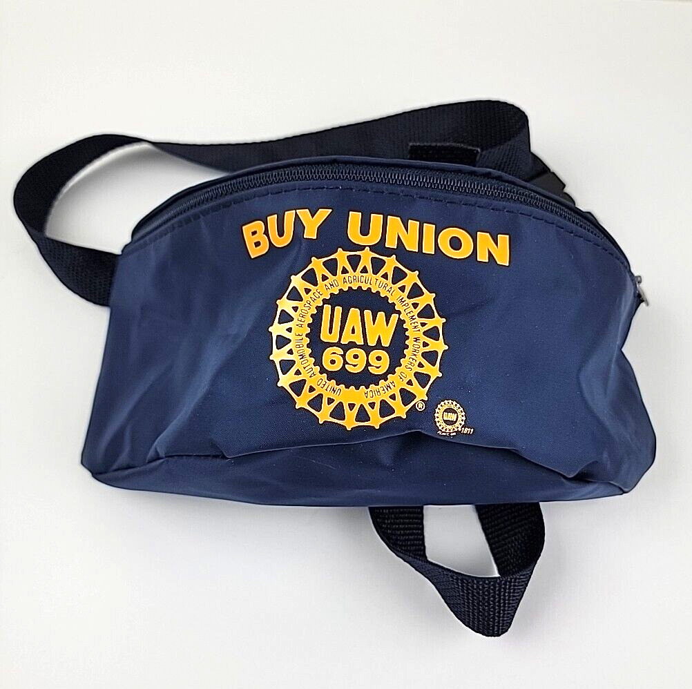 Vintage UAW Buy Union Fanny Pack United Auto Workers 699 Blue