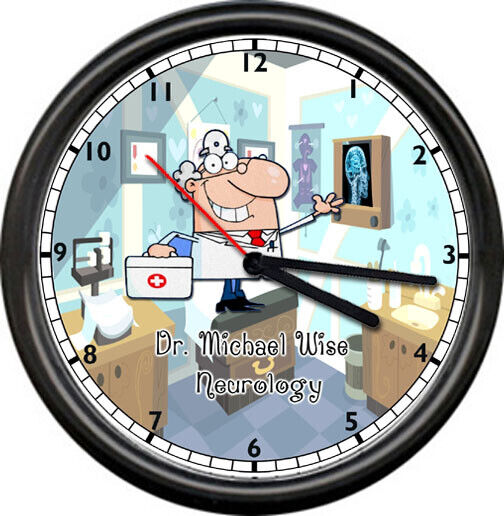 Doctor Physician Medical Office Dr Neurologist Personalized Name Wall Sign Clock