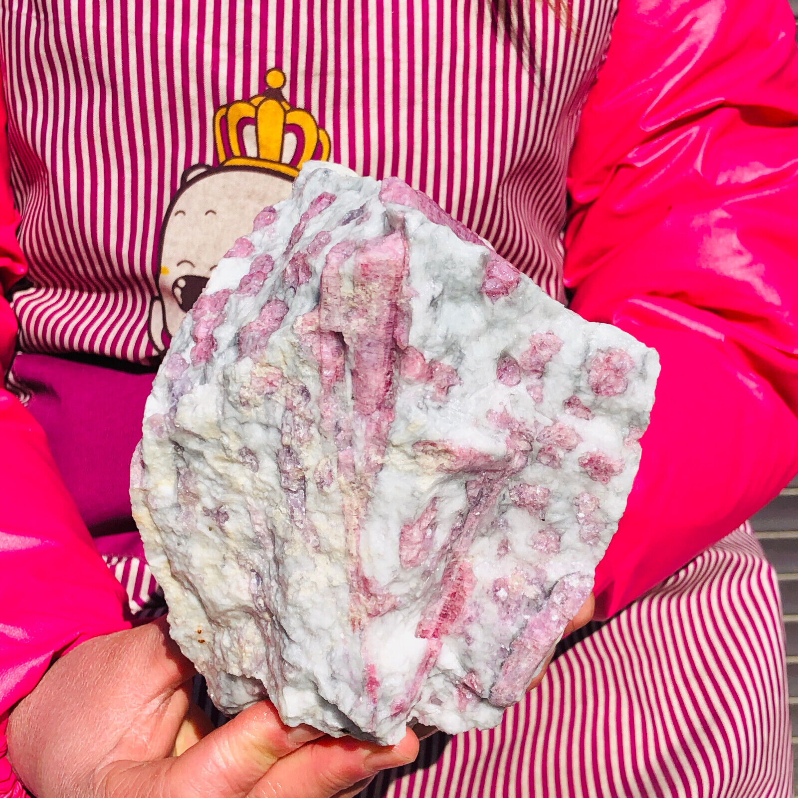 5.25LB Natural pink tourmaline quartz crystal rough mineral specimens healing
