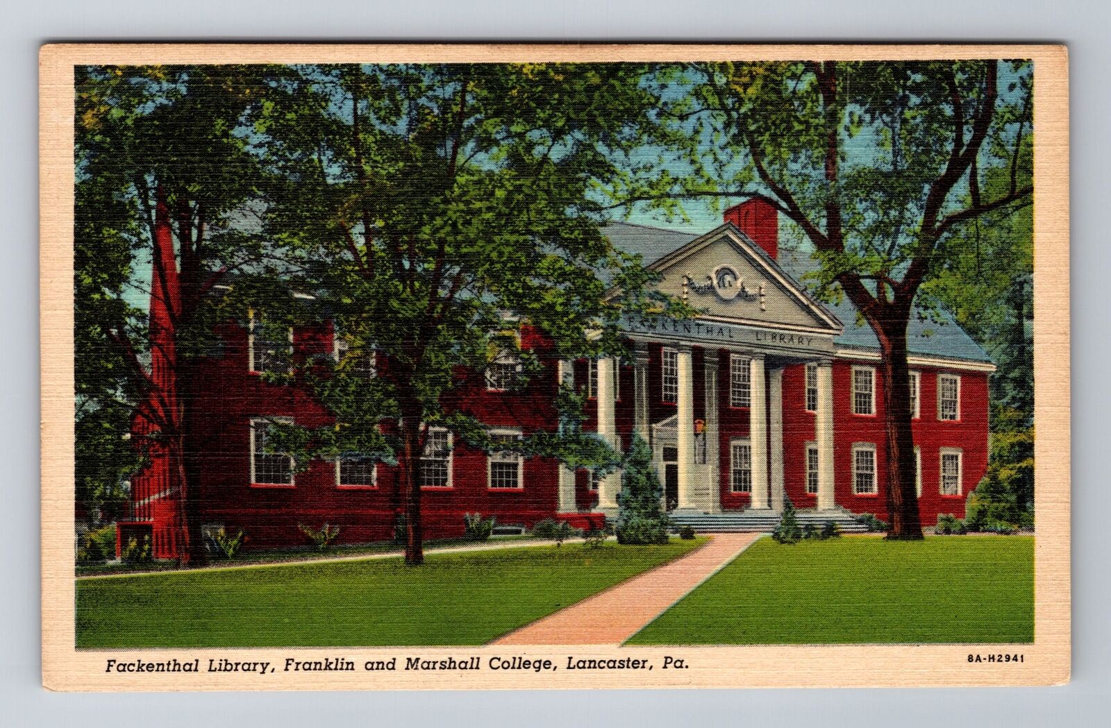 Lancaster PA- Pennsylvania, Fackenthal Library, Antique, Vintage Postcard