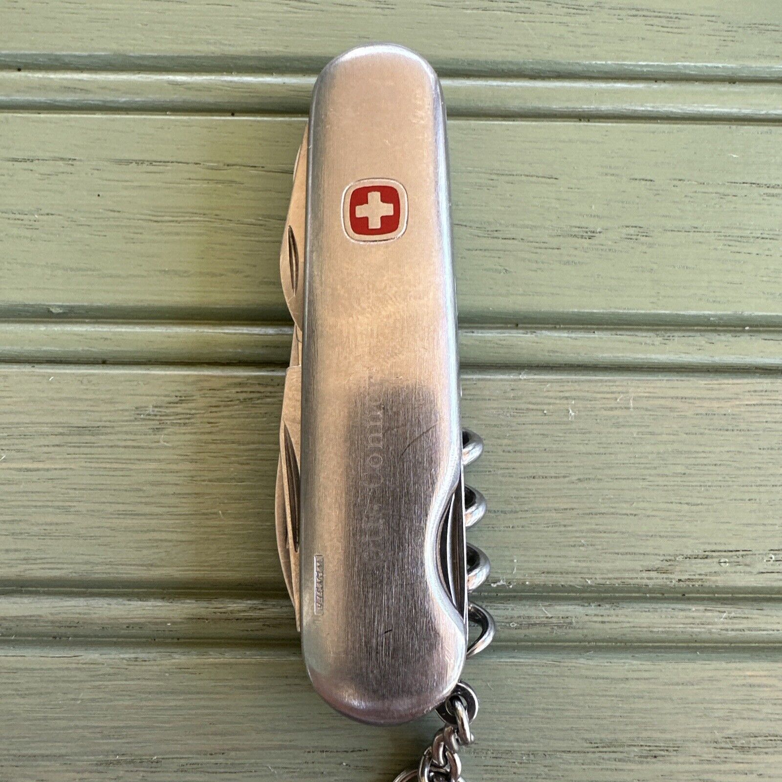 Retired Stainless Wenger Traveler Swiss Army Knife Multi-tool, EDC Etched.