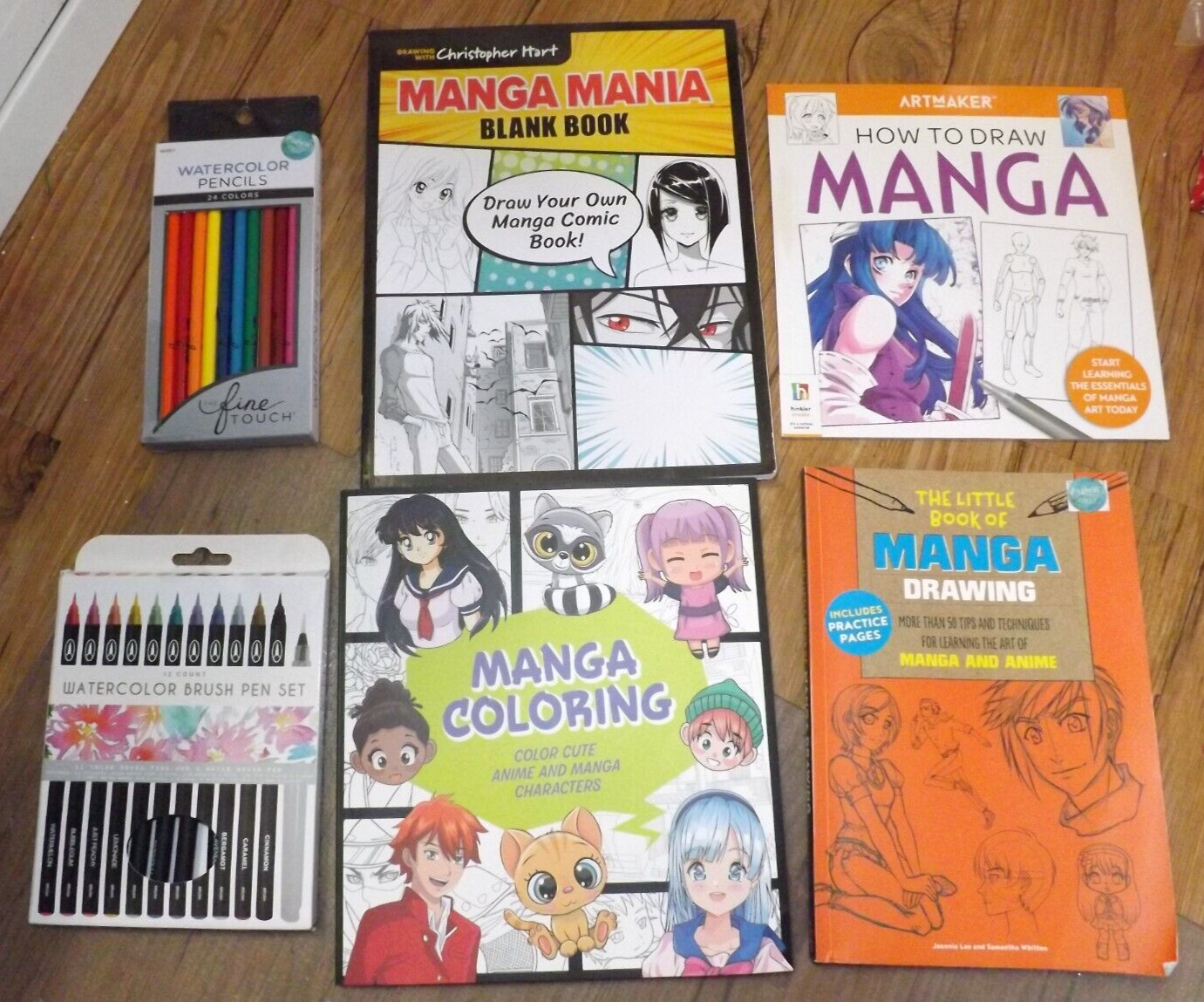 HUGE NEW LOT LEARN TO DRAW MANGA comic Anime drawing & coloring books w/ markers