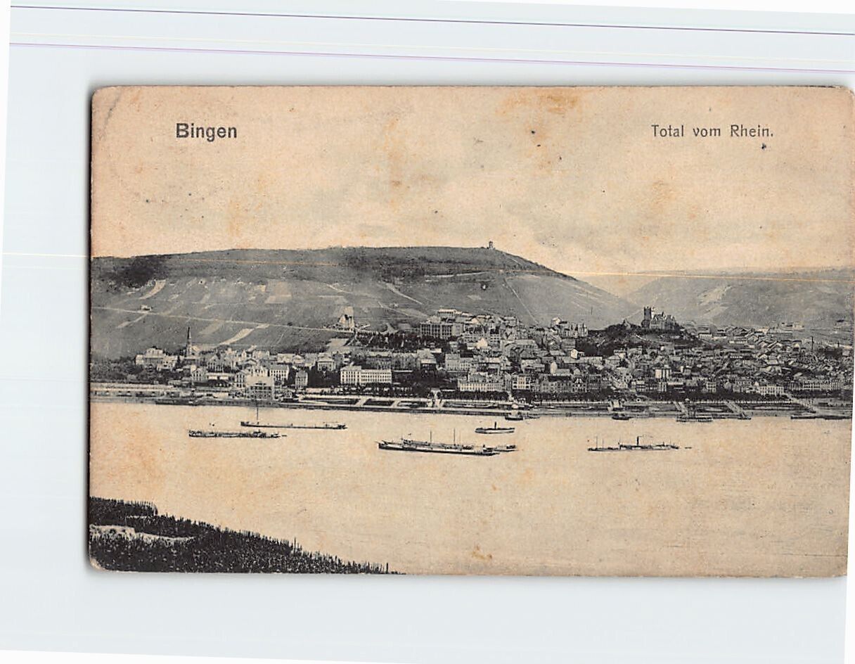 Postcard Rhine River Bingen Germany