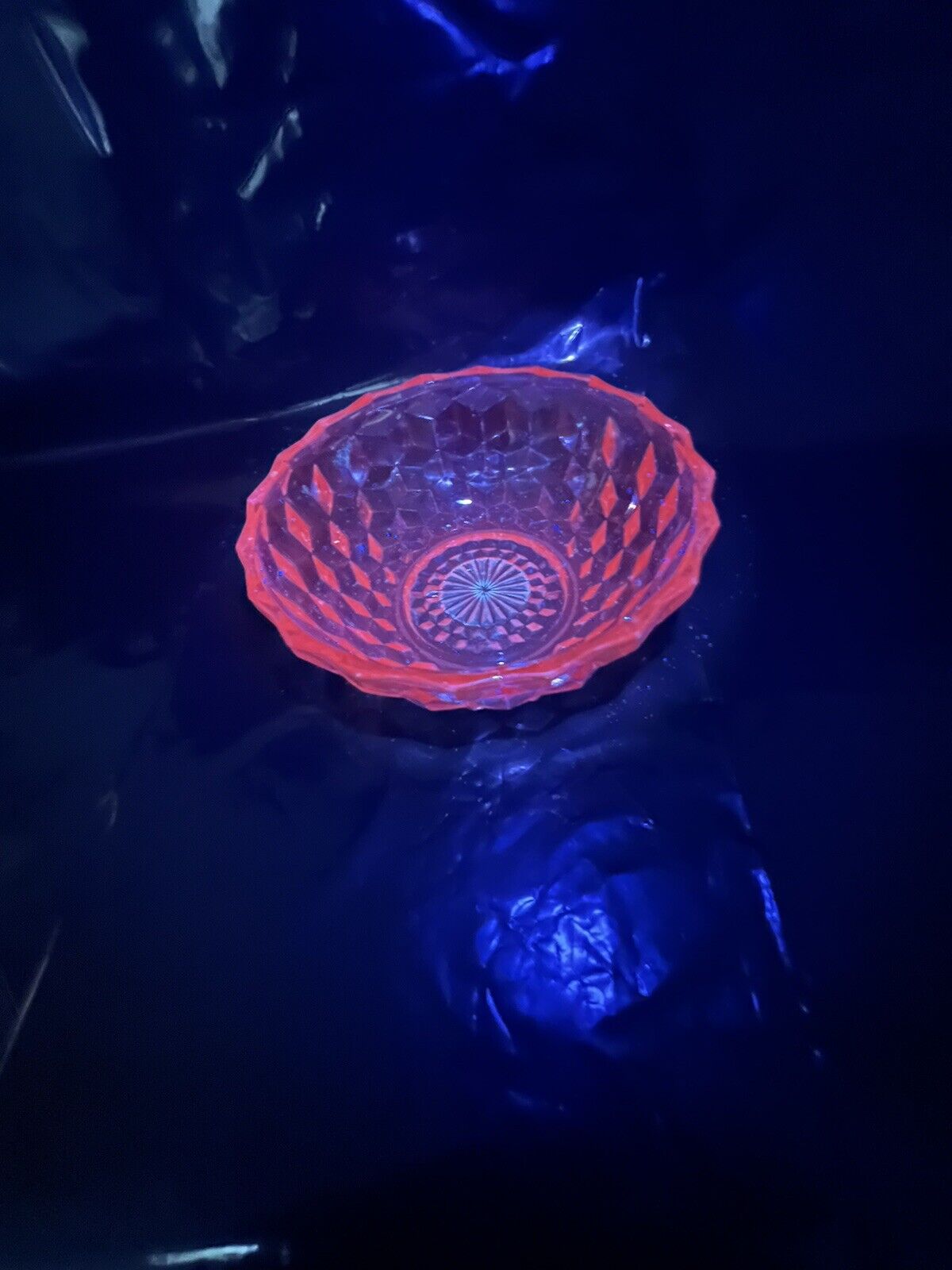 Pink Depression Selenium Glass Bowl  Glows Like Uranium