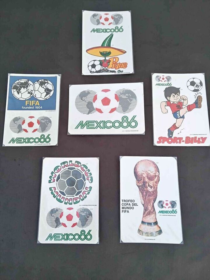 Mexico World Cup 1986  Vintage Set of 6 Post Cards, New, Sealed RARE