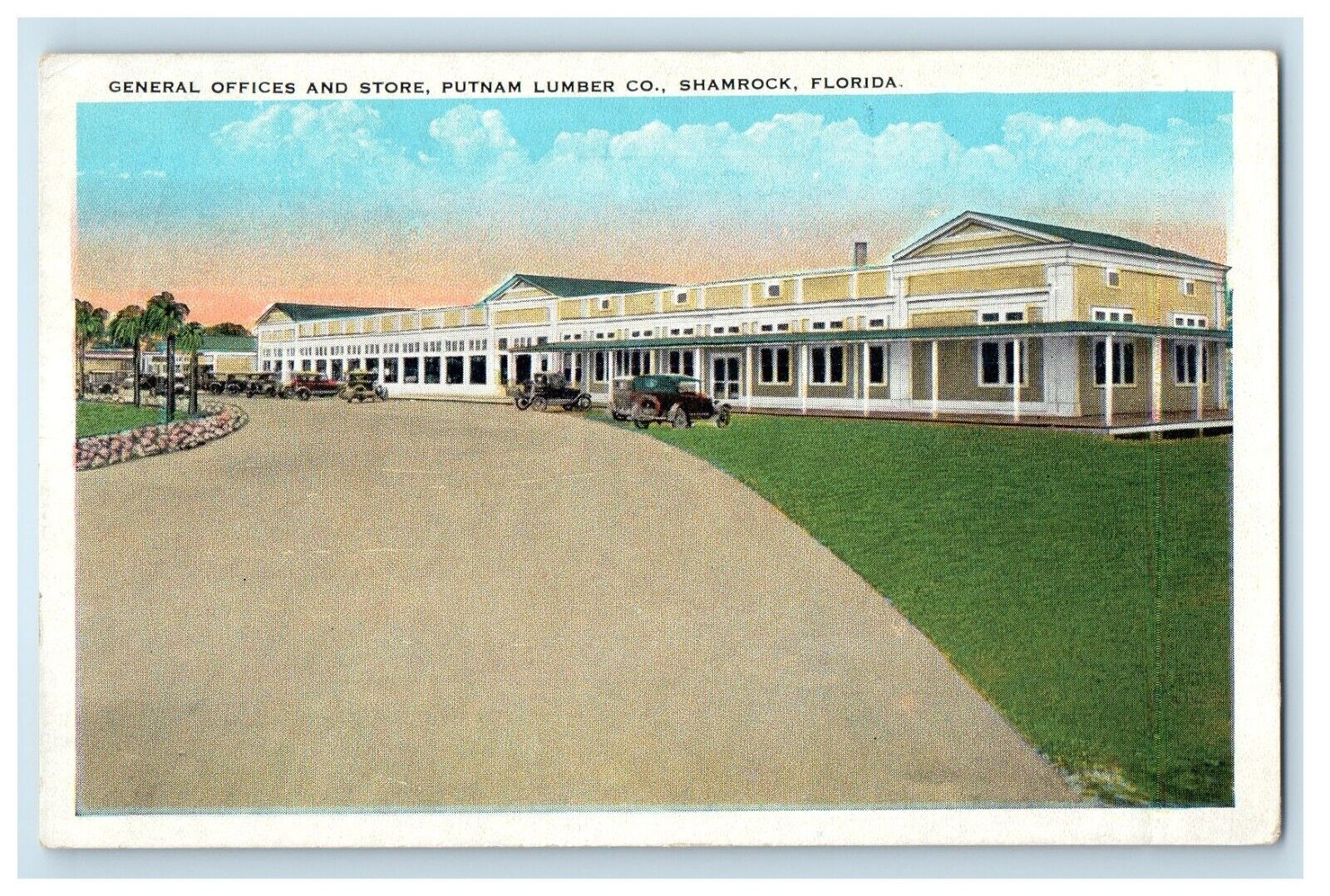 c1930's General Office And Store Putnam Lumber Co. Shamrock Florida FL Postcard
