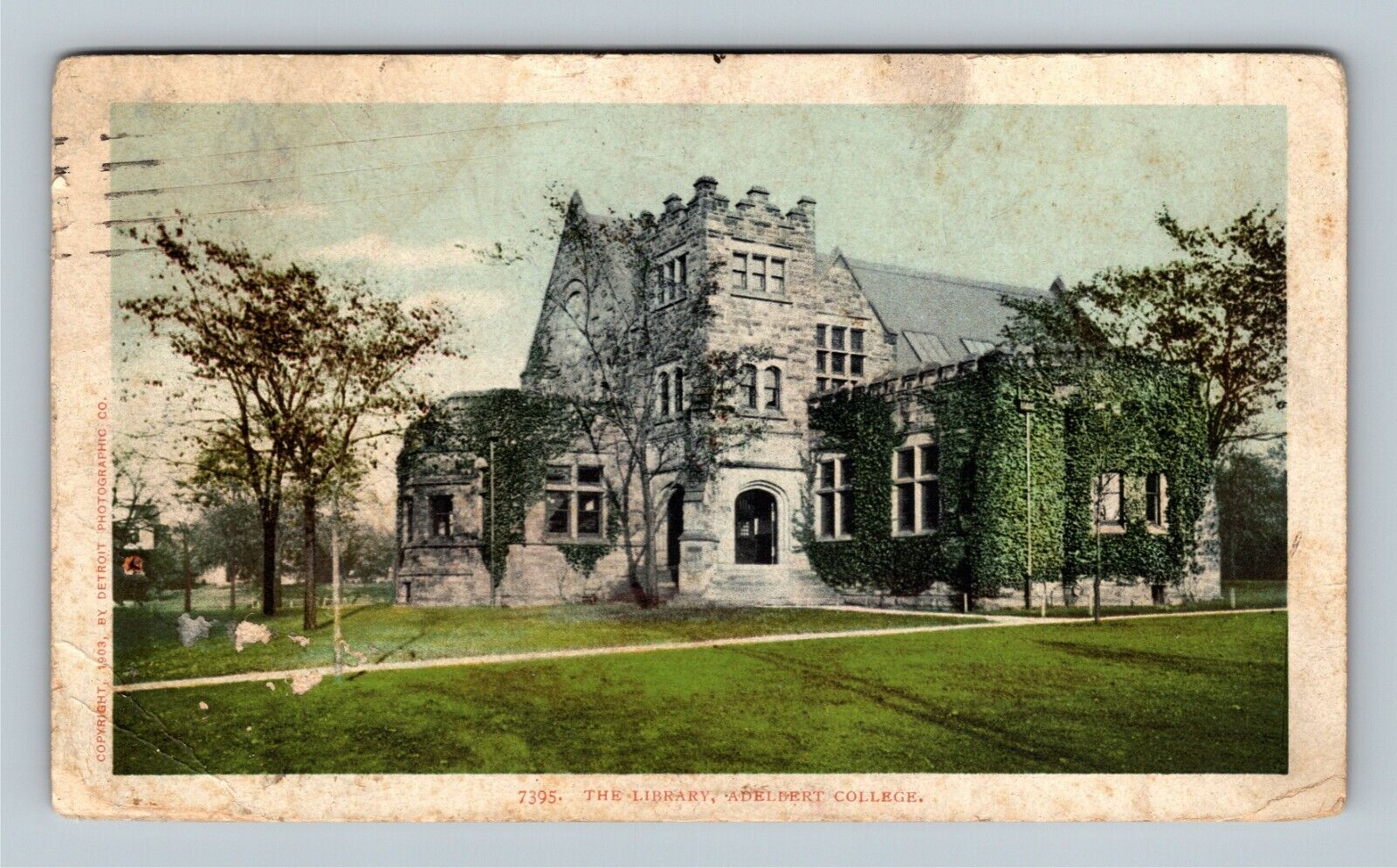 Cleveland OH-Ohio, Adelbert College Library, Vintage c1905 Postcard