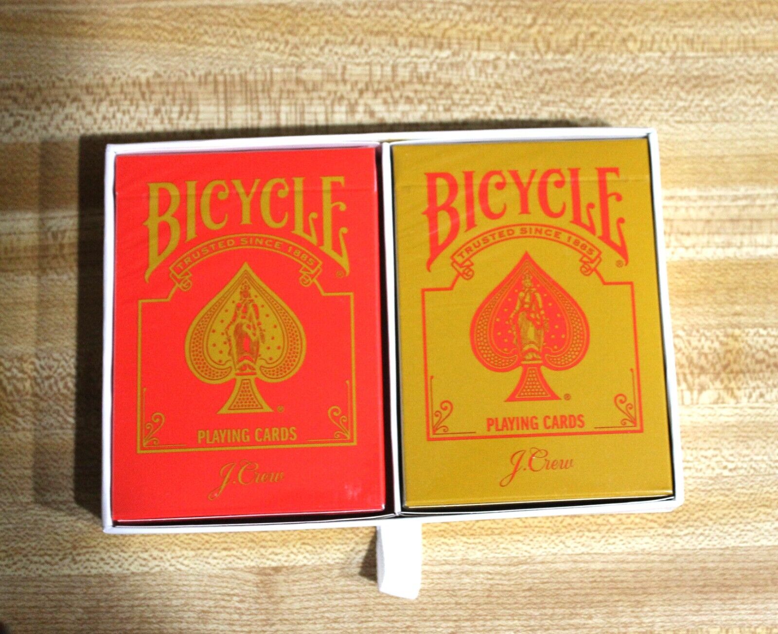 Rare, NIB J. Crew Bicycle Playing Cards Set Red & Gold Packs Sealed, Mint
