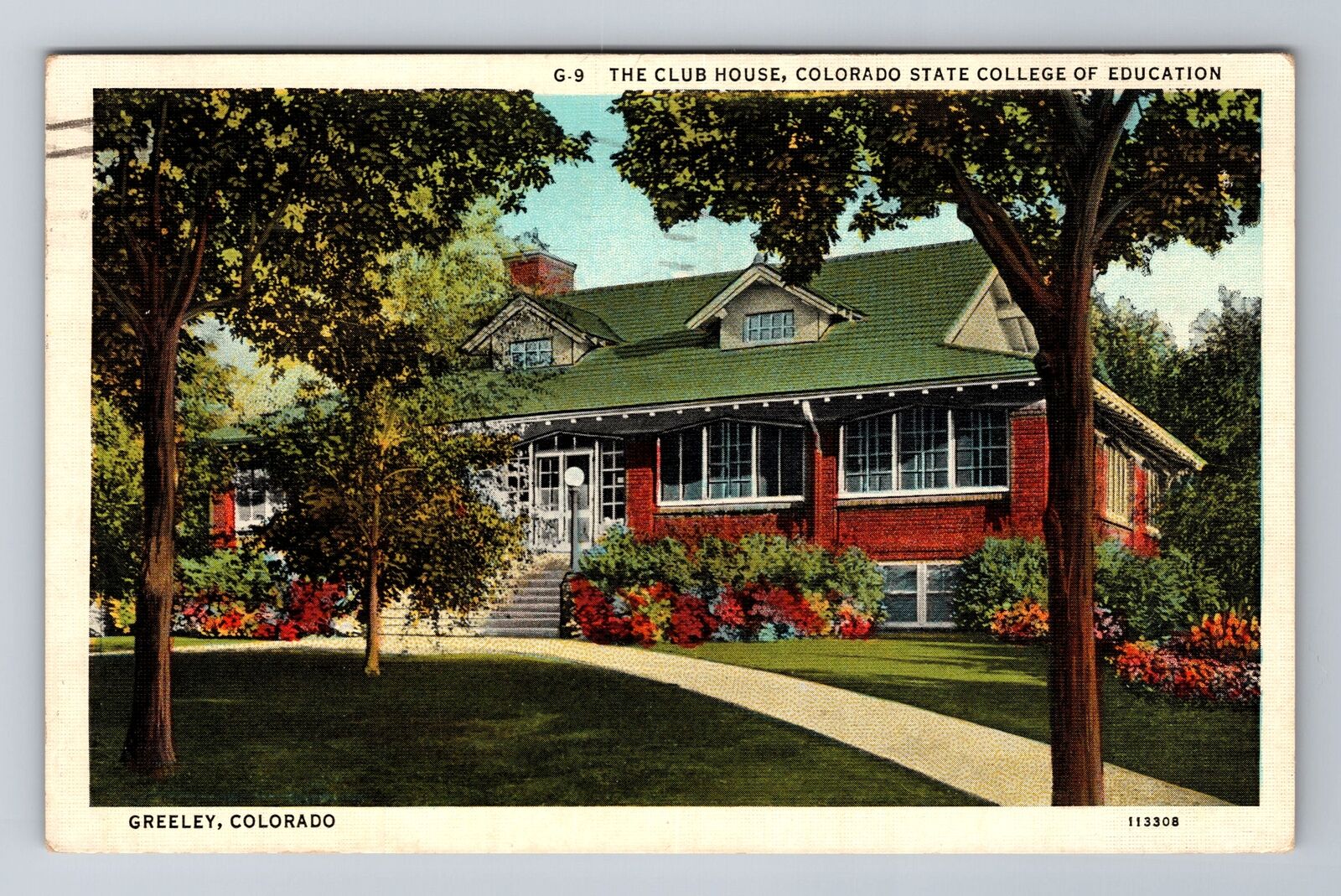 Greeley CO-Colorado Club House State College Of Education Vintage c1940 Postcard