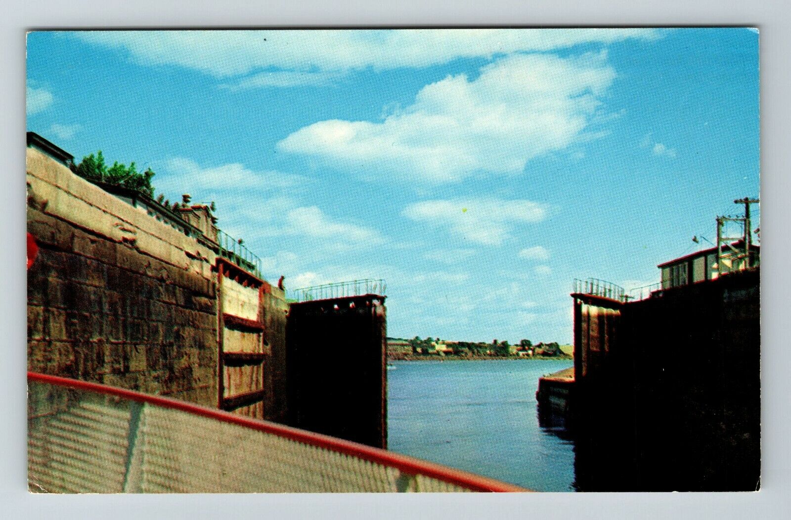 Sault Ste Marie ON-Ontario Canada, The Canadian Lock  Vintage Souvenir Postcard