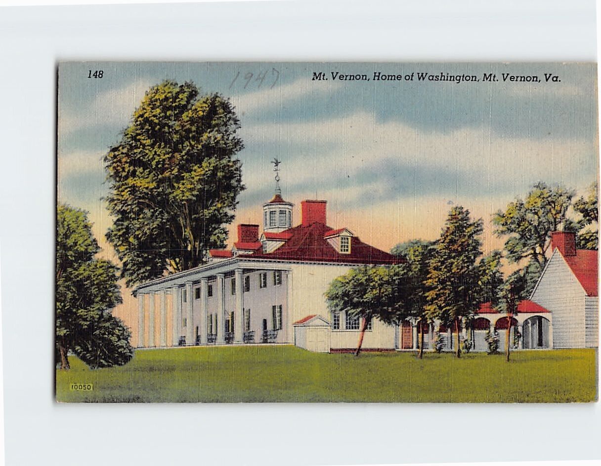 Postcard Mt. Vernon Home of Washington Mt. Vernon Virginia USA