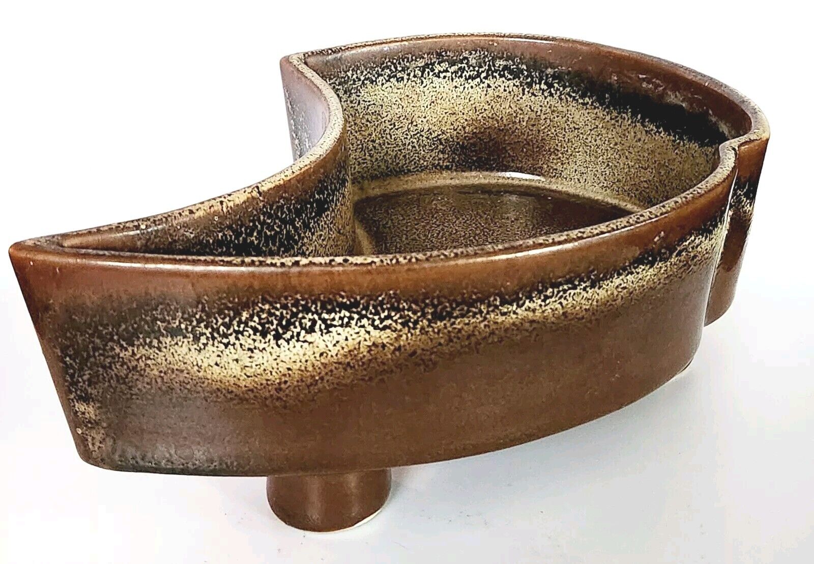 Yamasan Japanese Ikebana MCM Footed Glazed Pottery Planter/ Vase