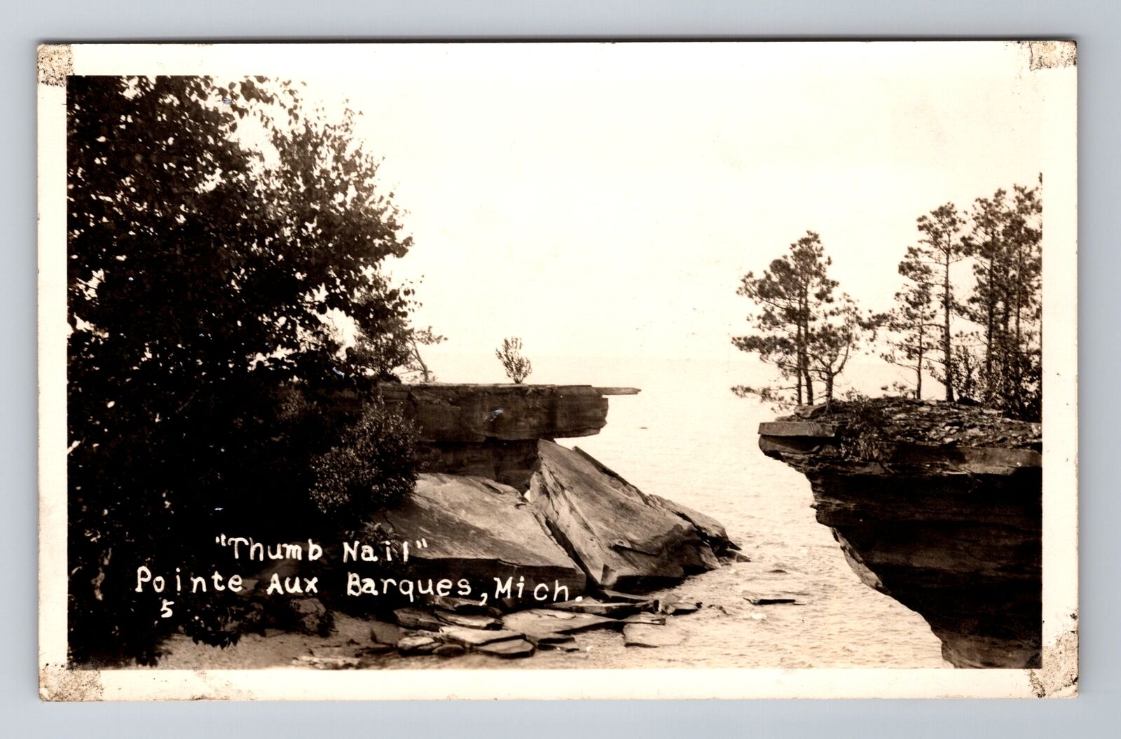 Pointe Aux Barques MI-Michigan, RPPC, Thumb Nail, Vintage c1941 Postcard