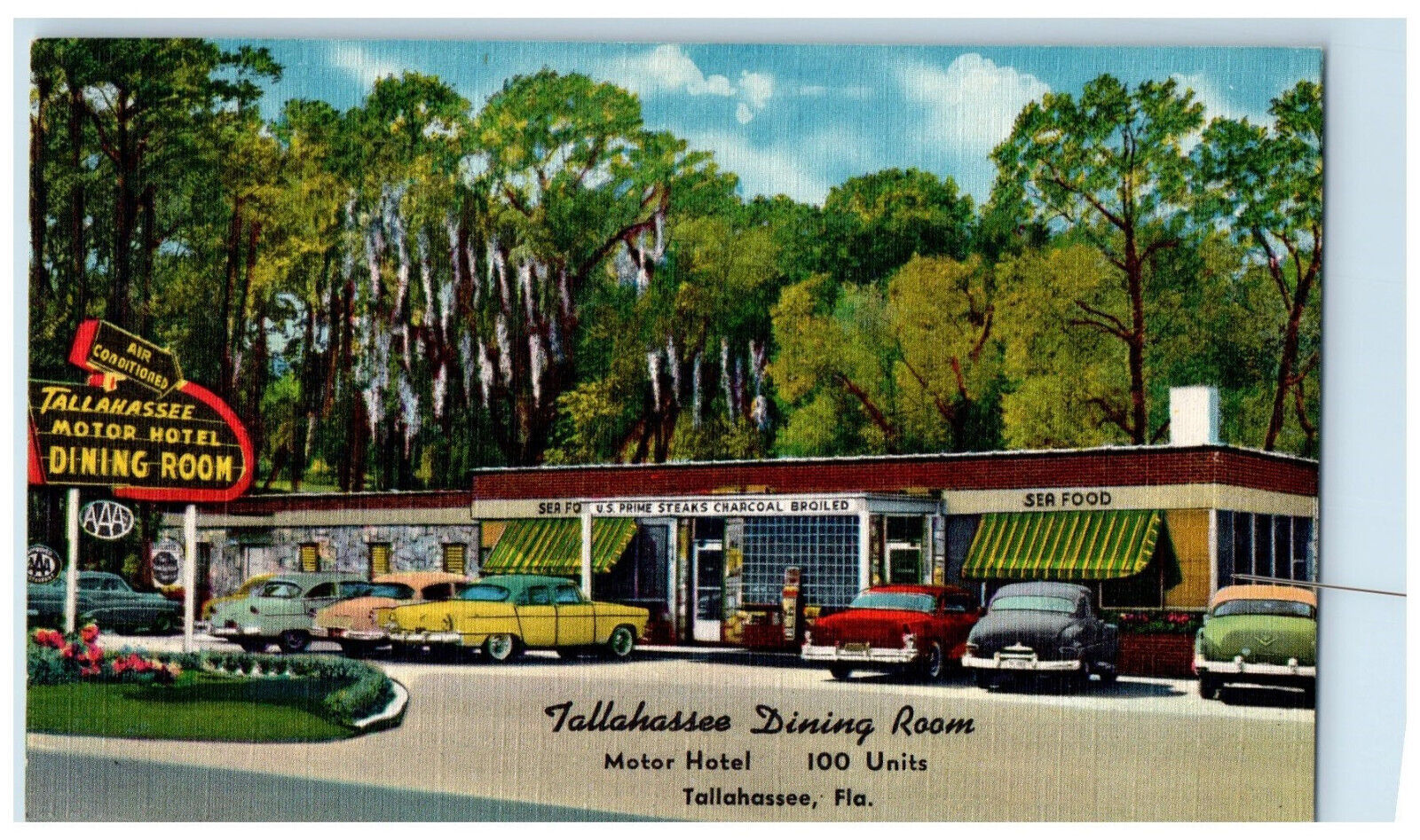 c1950's Tallahassee Dining Room Tallahassee Motor Hotel Florida FL Postcard