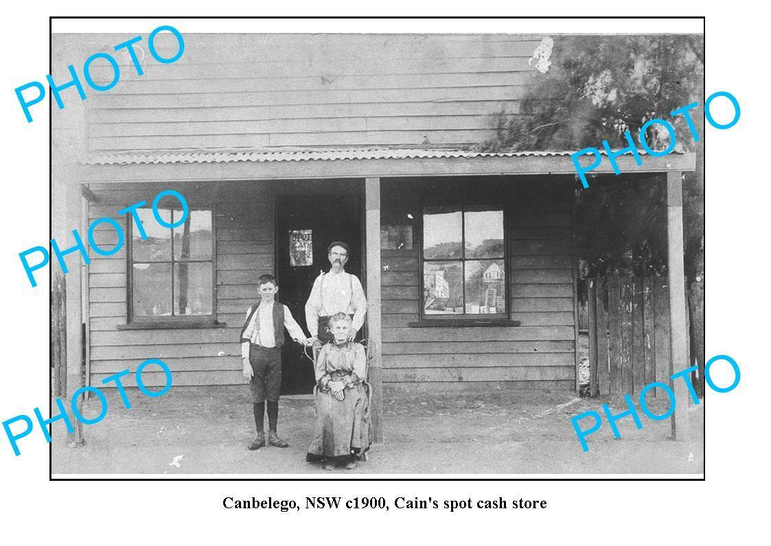 OLD 8x6 PHOTO CANBELEGO NSW CAINS CASH SPOT STORE c1900