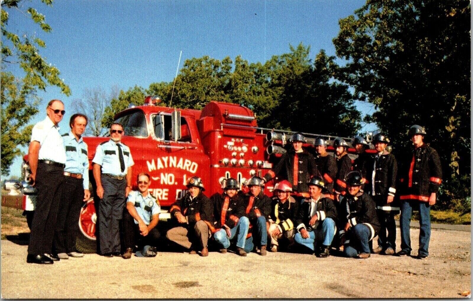 Maynard Fire Dept Truck Dept Engine Postcard UNP VTG Framingham MA Unused