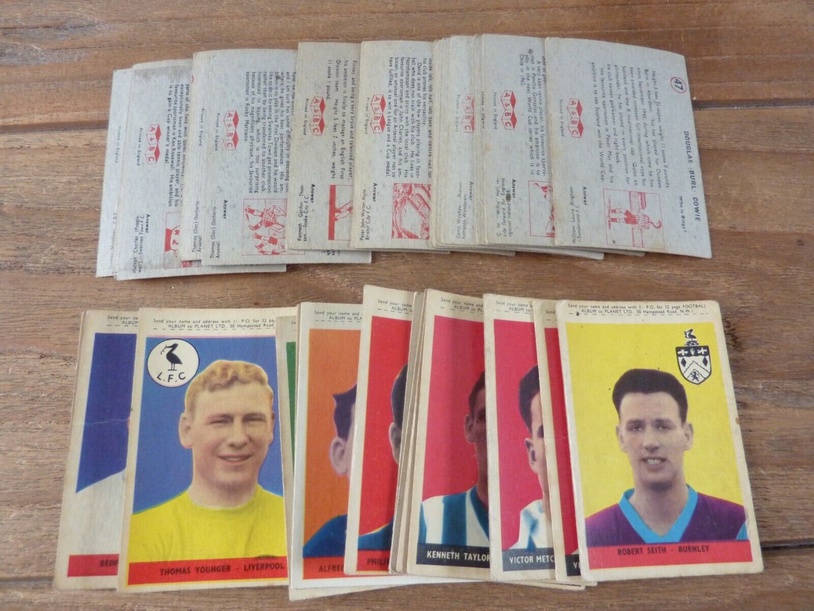 A&BC Football Cards 1958 Rare 2nd Series With Planet - Pick & Choose Your Cards