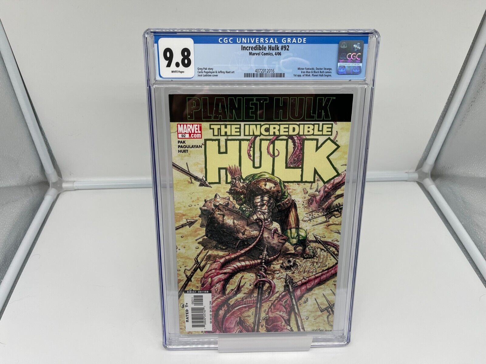 Incredible Hulk #92 CGC 9.8 Greg Pak 1st app Miek Planet Hulk Begins Marvel 2006