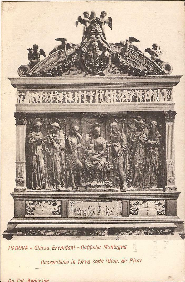 Padova, ITALY -  Church of the Eremitani - Montegna Chapel - Bas-relief Pisano