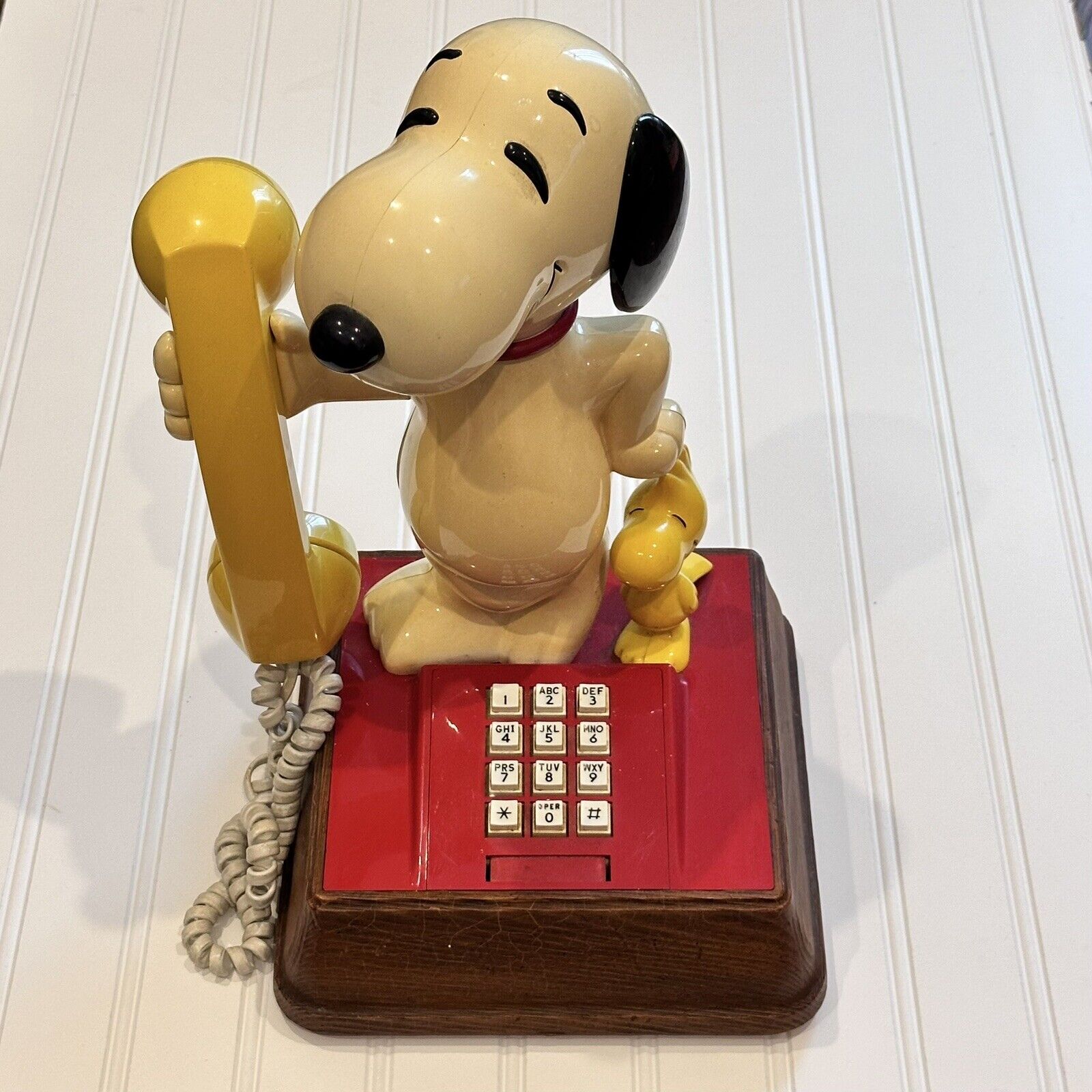 Vintage Peanuts The Snoopy & Woodstock Touch Dial Phone 1970s Head Turns