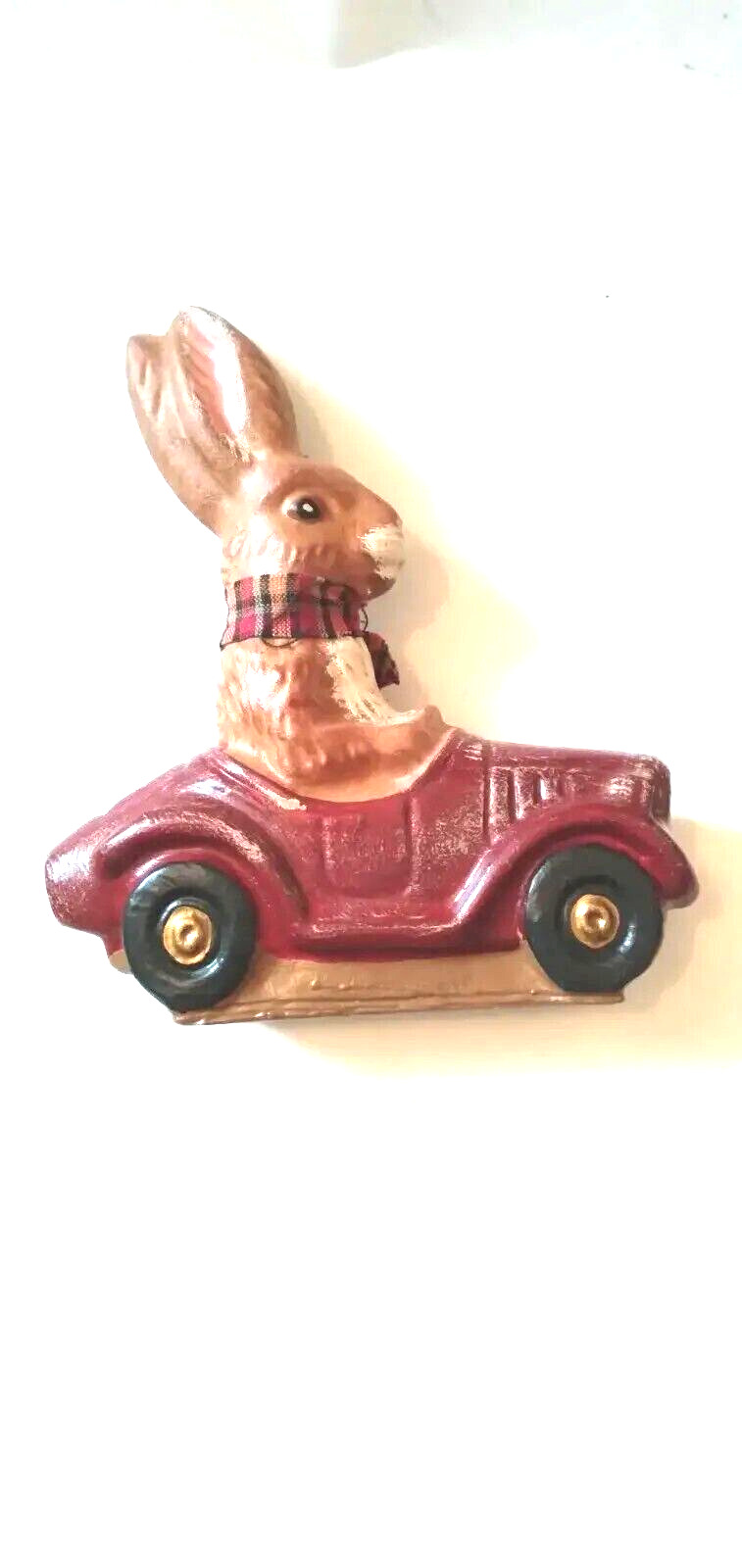 Vintage Style Bethany Lowe Easter Bunny Driving Car Tabletop Decoration