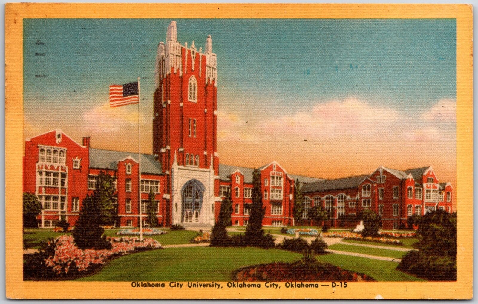 Oklahoma City OK, 1949 Oklahoma University, College School Building, Postcard