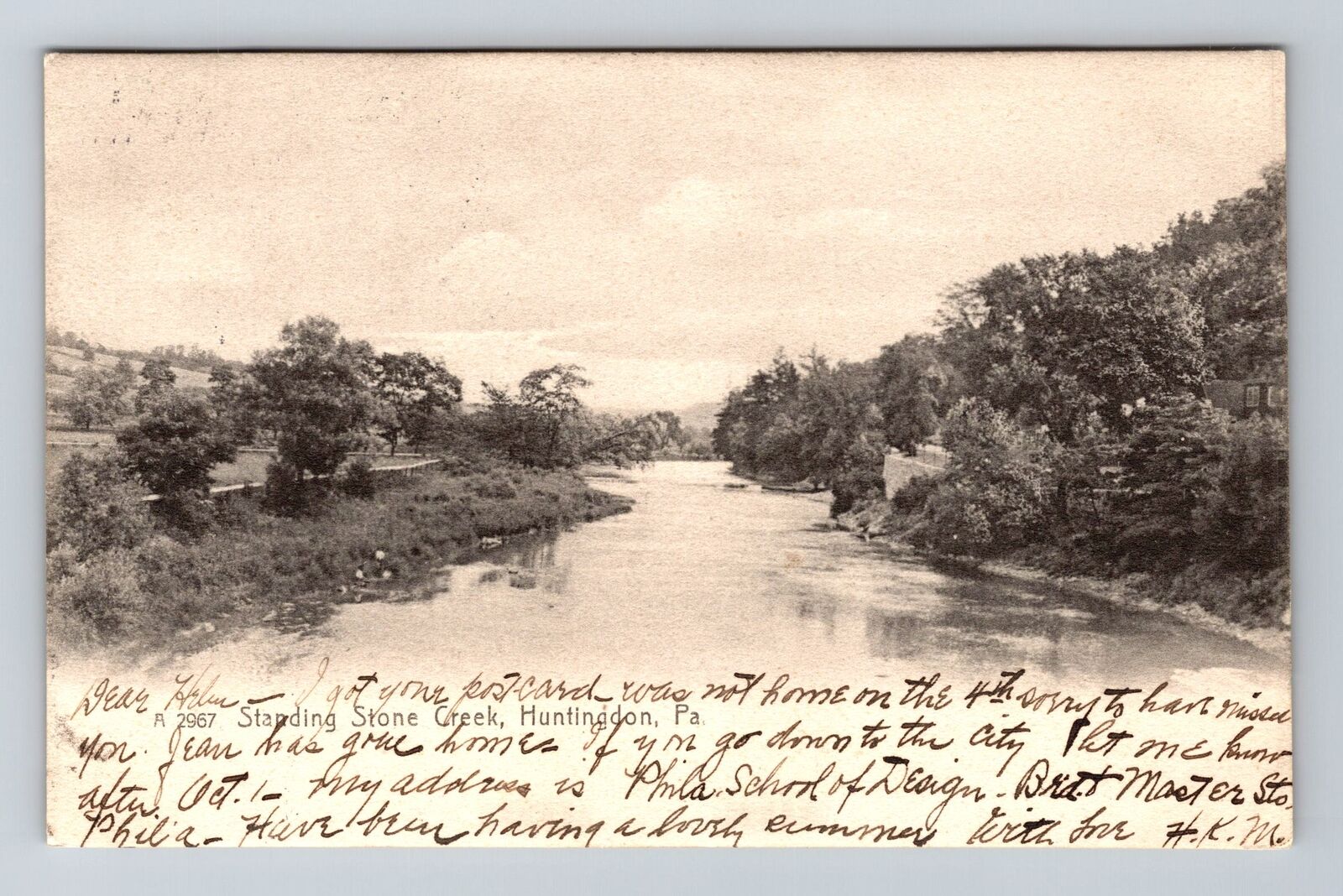 Huntington PA-Pennsylvania, Standing Stone Creek, Vintage Postcard