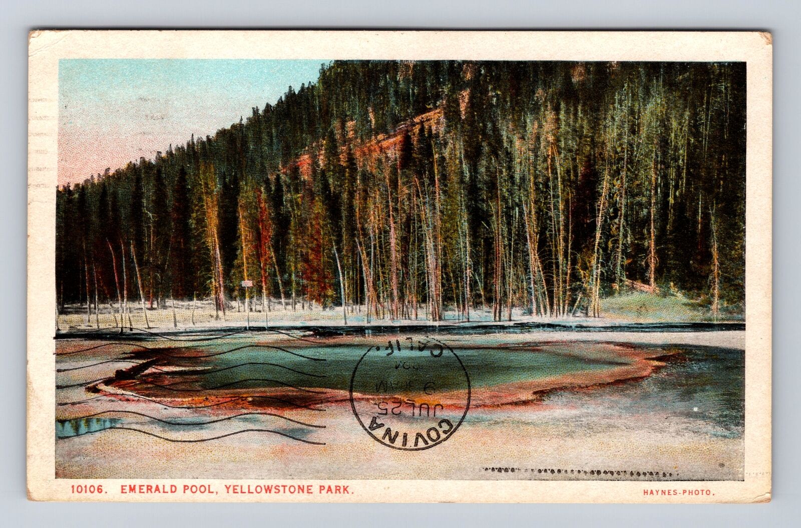 Yellowstone National Park, Emerald Pool, Series #10106 Vintage  c1924 Postcard