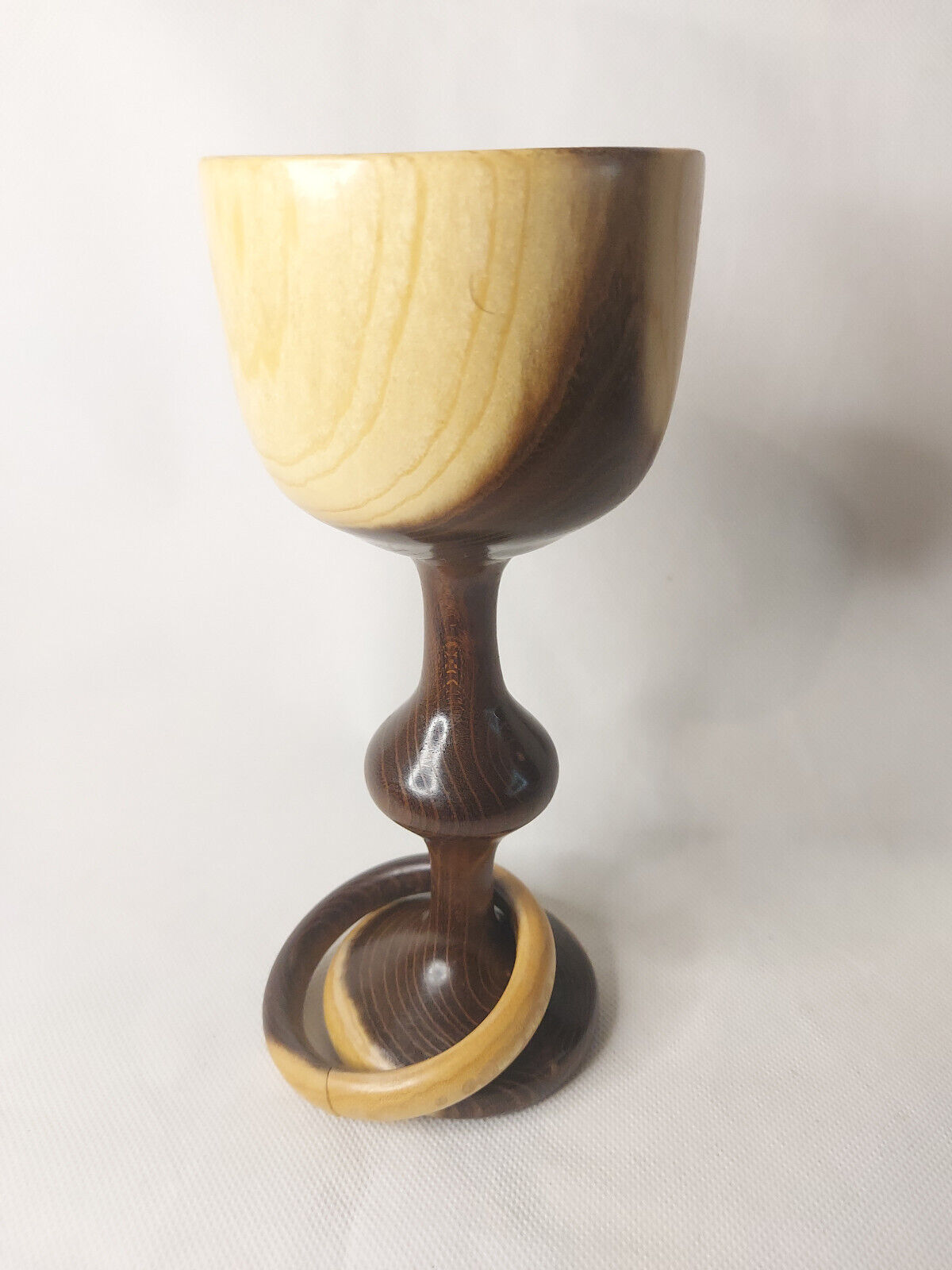 Hand Carved Captive Ring Goblet / Cup