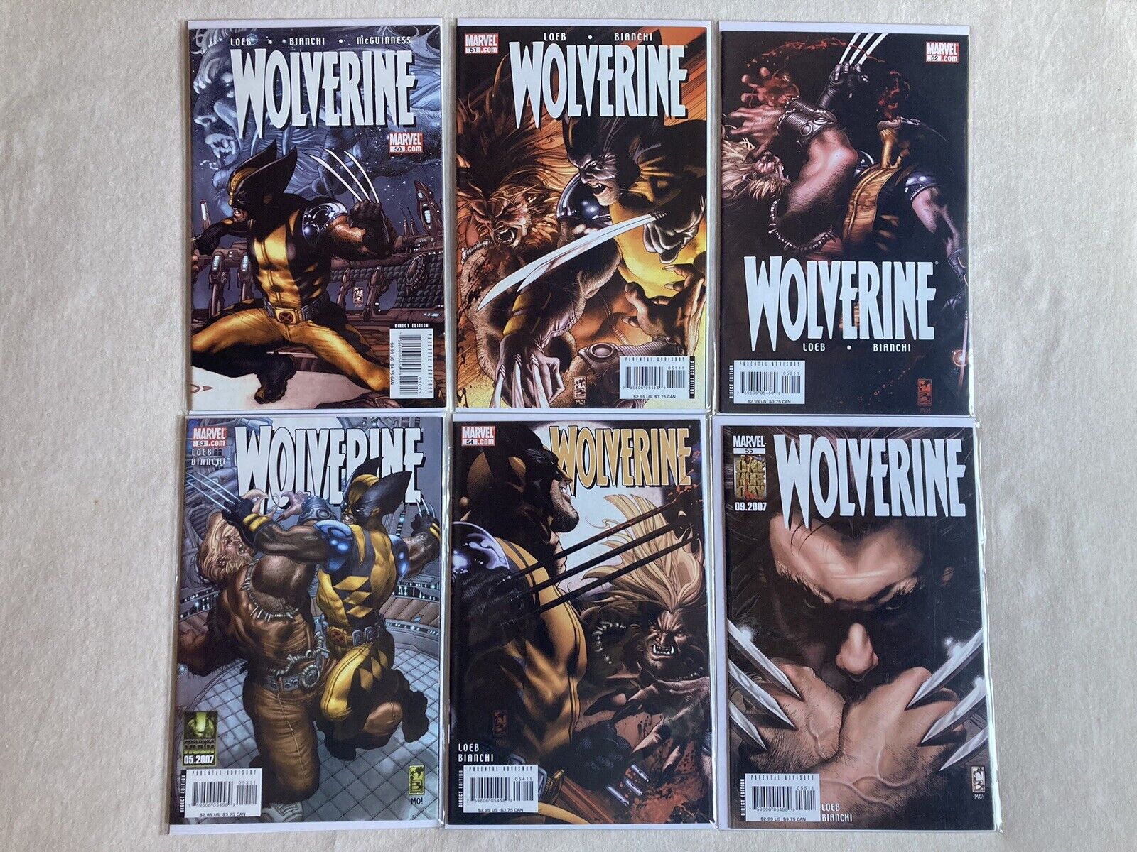 Wolverine #50-55 Marvel 2007 Death Of Sabretooth (6) Issue Lot