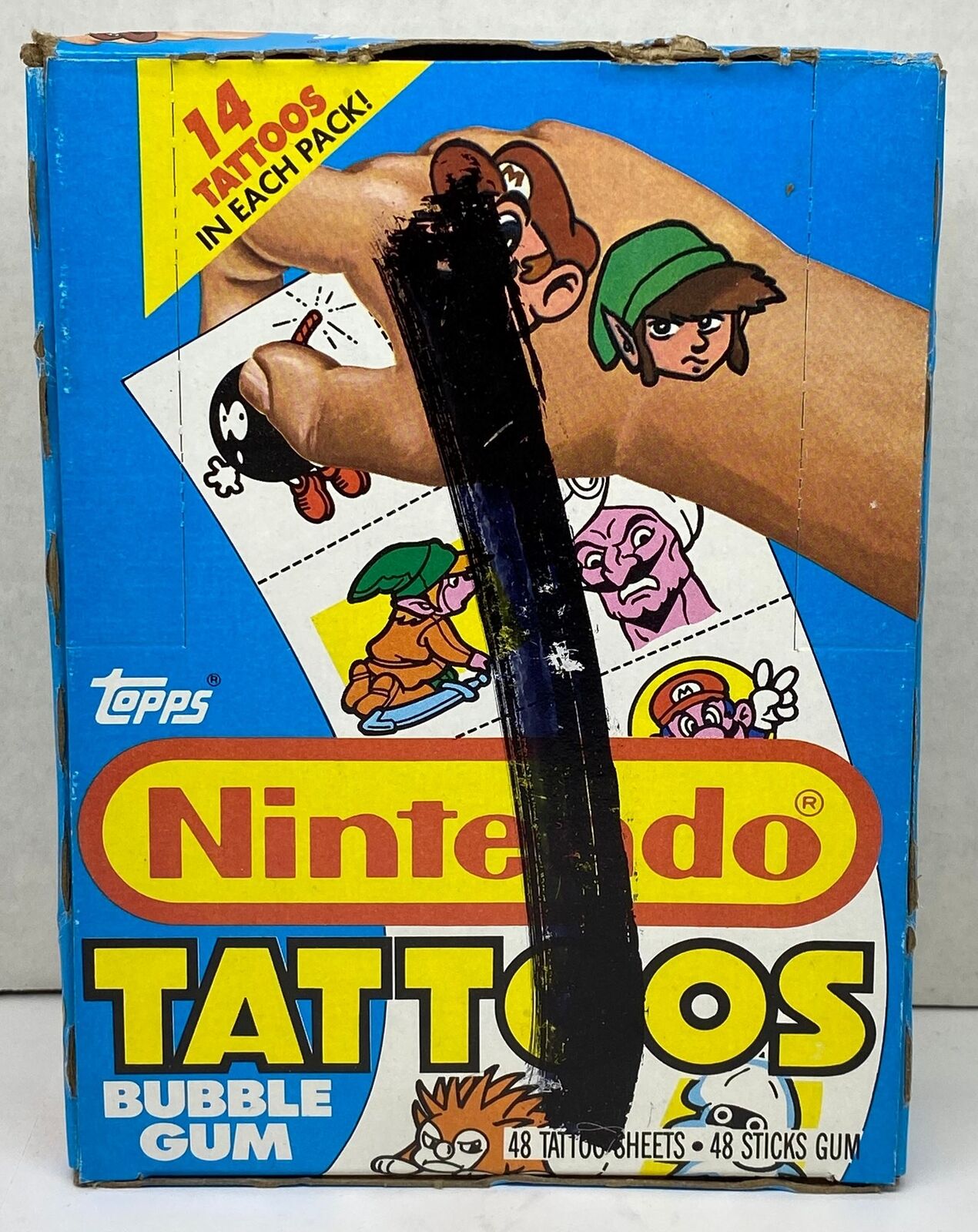 Nintendo Bubble Gum & Tattoos Vintage Closeout Card Box 48 Packs Topps 1989