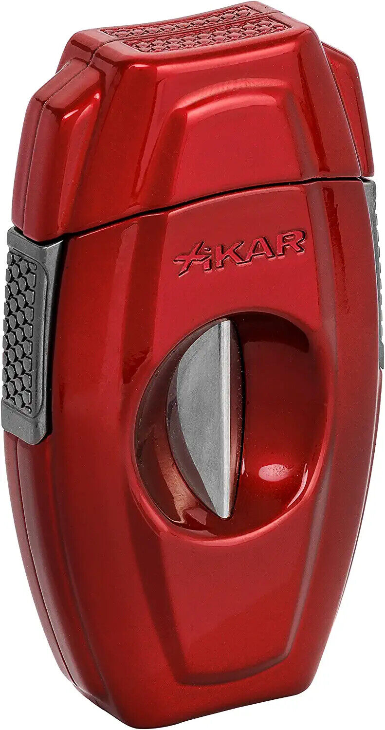 Xikar VX2 V-Cut Cigar Cutter, Spring-Loaded, Daytona Red, Lifetime Warranty