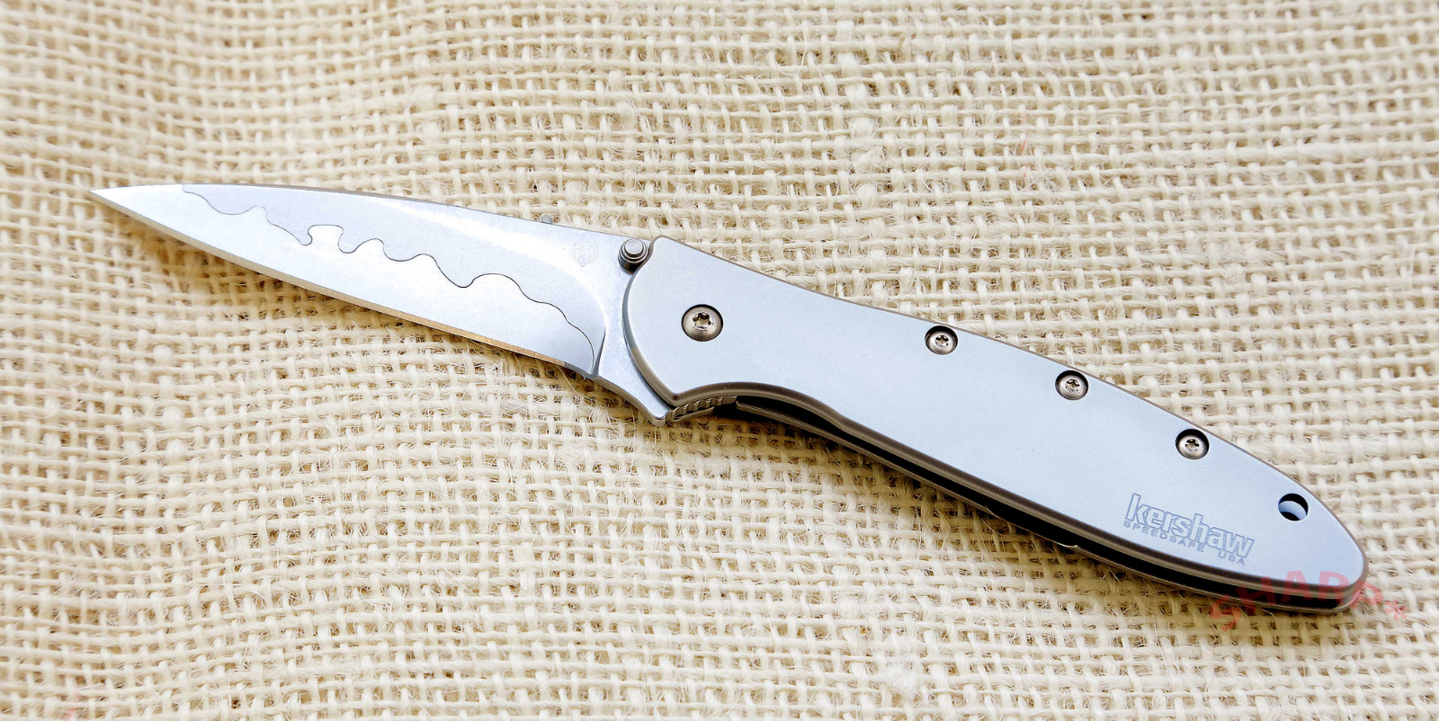 1660CB Kershaw Leek Knife silver plain composit Blade *New Blem* assisted opener