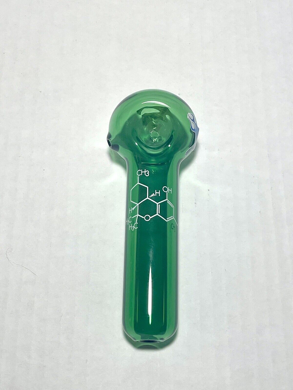 Chameleon Glass Organic Chemistry Green Molecule Tobacco Hand Pipe Spoon