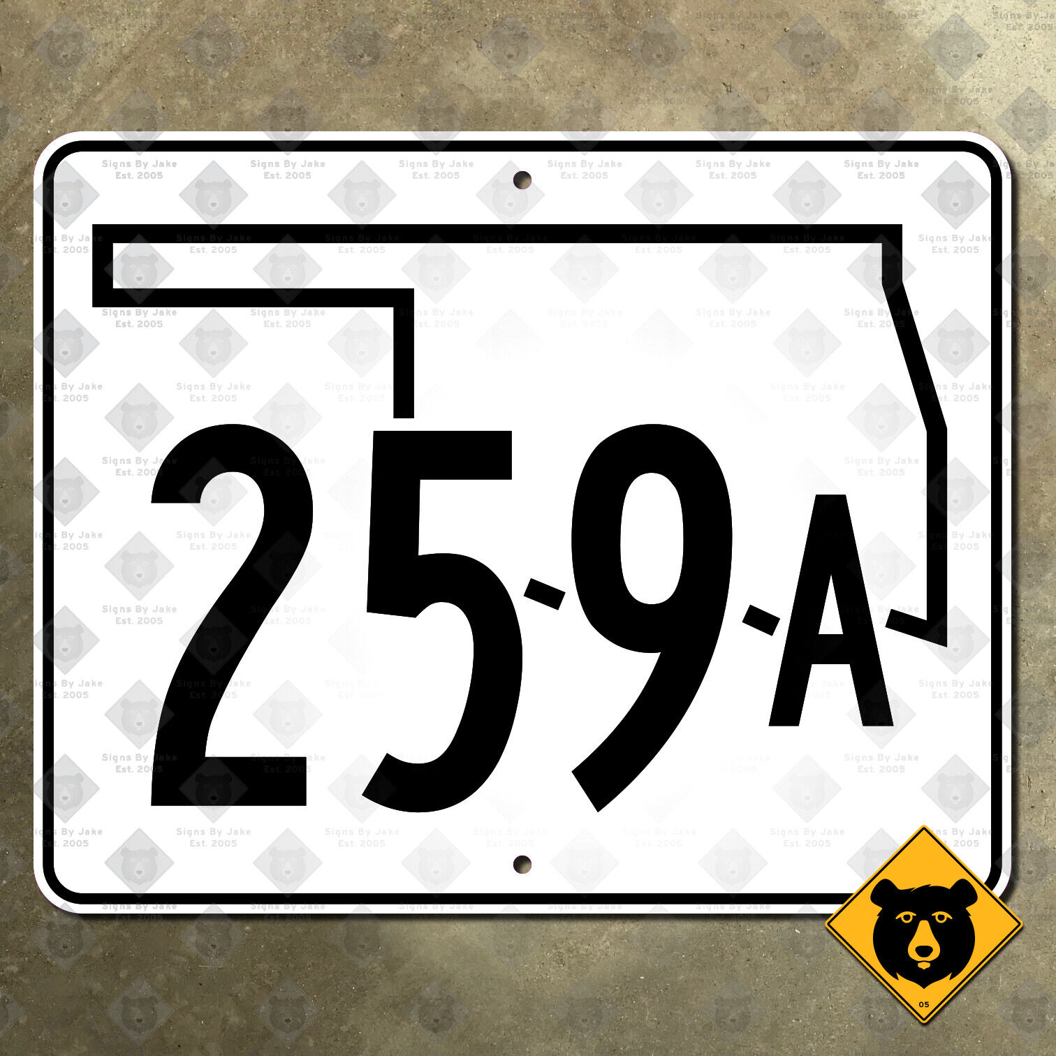 Oklahoma State Highway 259A route marker road sign Beavers Bend 2006 12x9