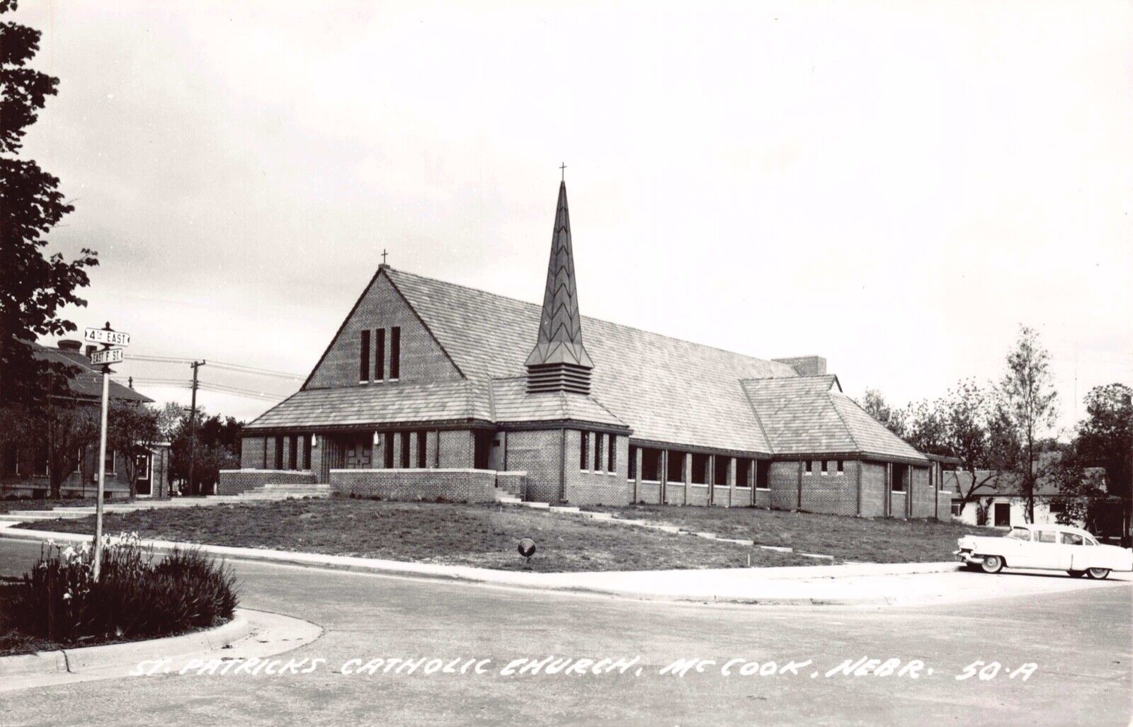 Real Photo Postcard St. Patricks Catholic Church in McCook, Nebraska~130906