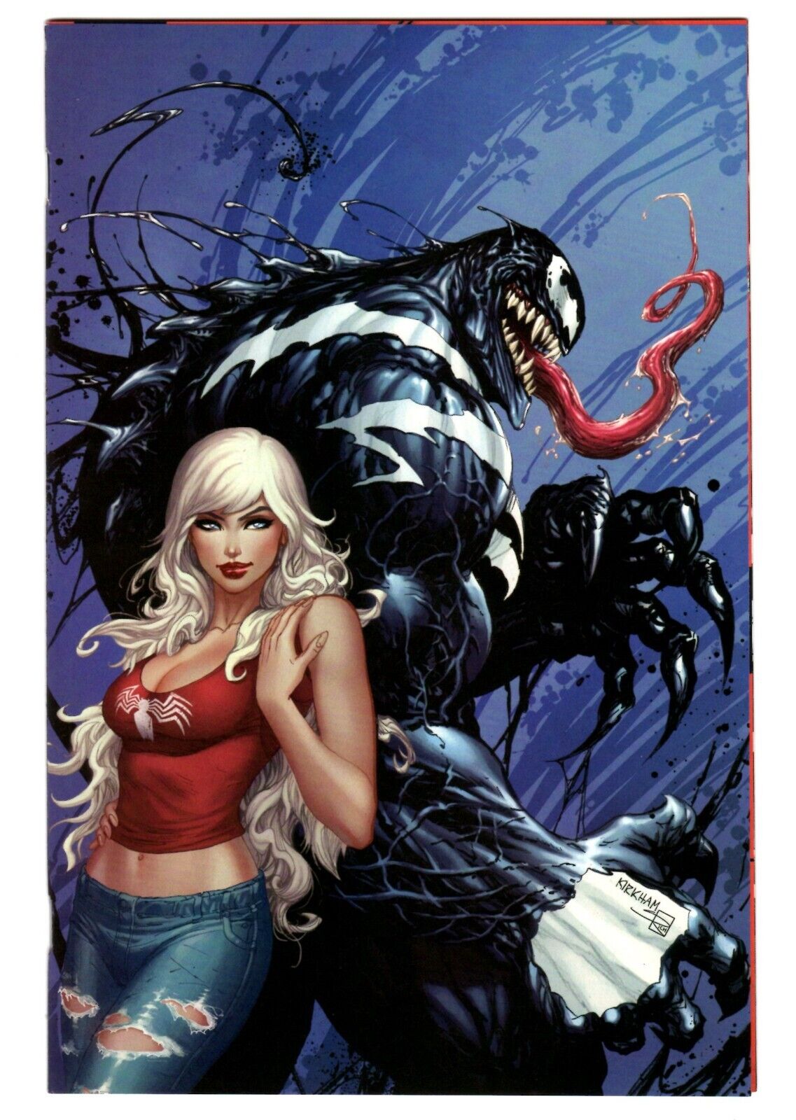 Amazing Spider-Man Venom Inc Omega #1 Blue Kirkham Virgin Variant Cover