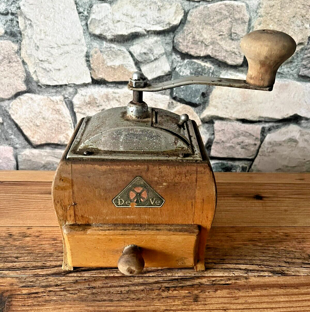 Antique Vintage DEVE Brand Coffee Mill Top Collection 