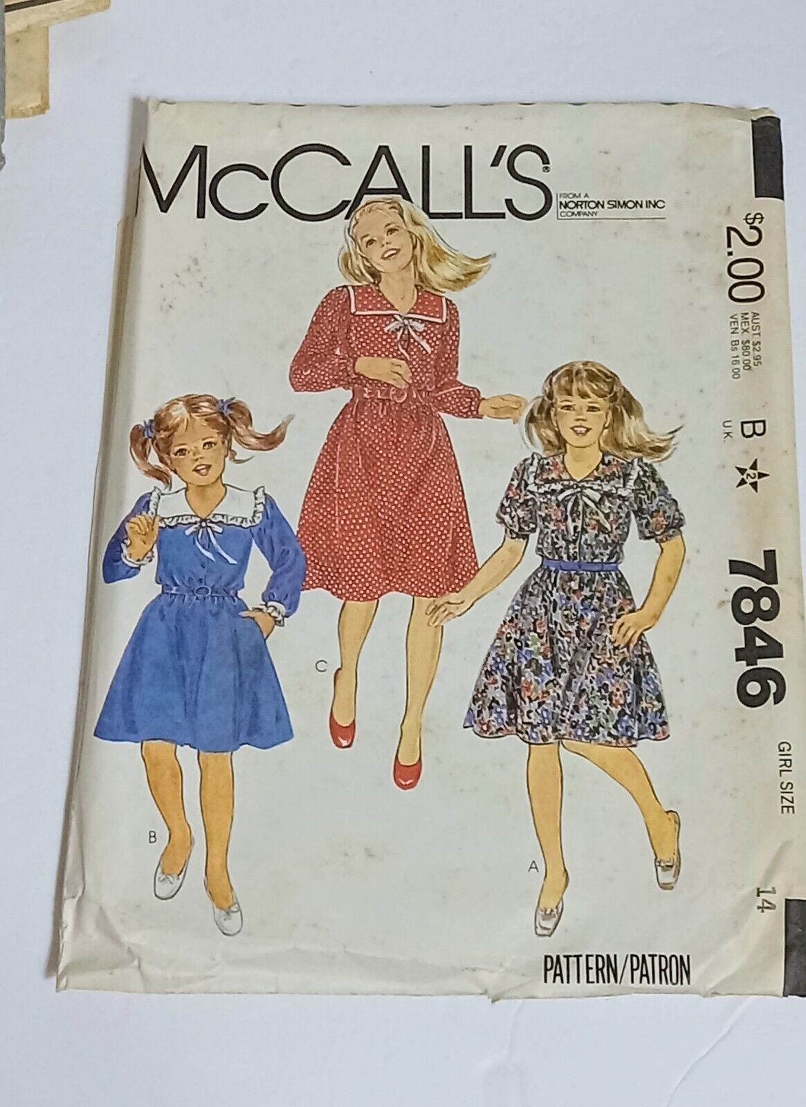 Vintage 1980's McCalls 7846 Girls Size8