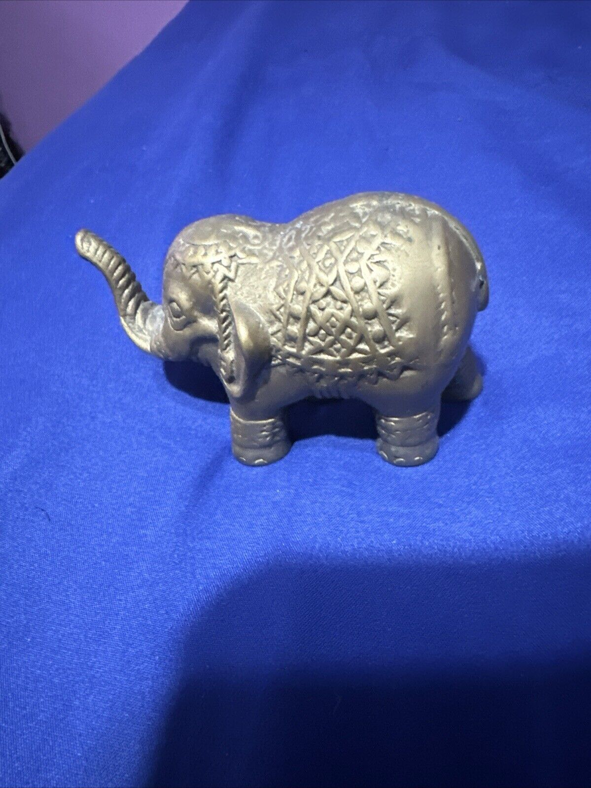 Vintage 90s Ornate Brass Elephant 2\