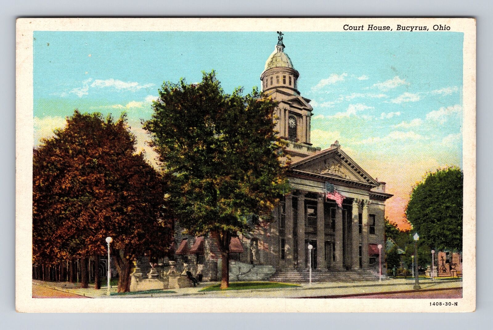 Bucyrus OH-Ohio, Court House, Antique Vintage Souvenir Postcard