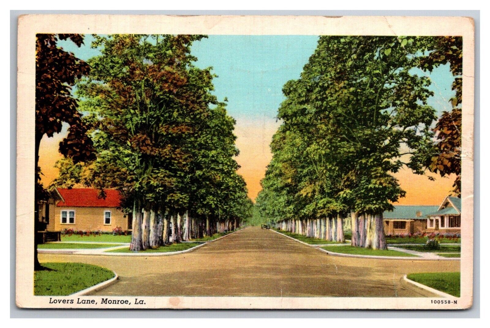 Postcard Monroe Louisiana Lovers Lane