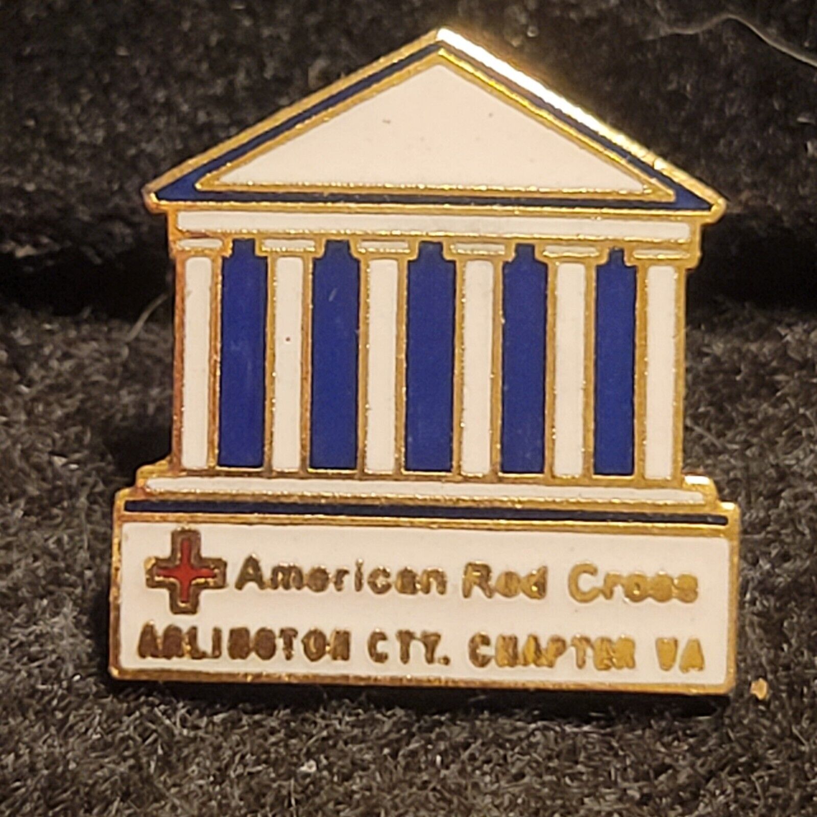 Arlington County Chapter VA Virginia American Red Cross gold tone pin lapel vest