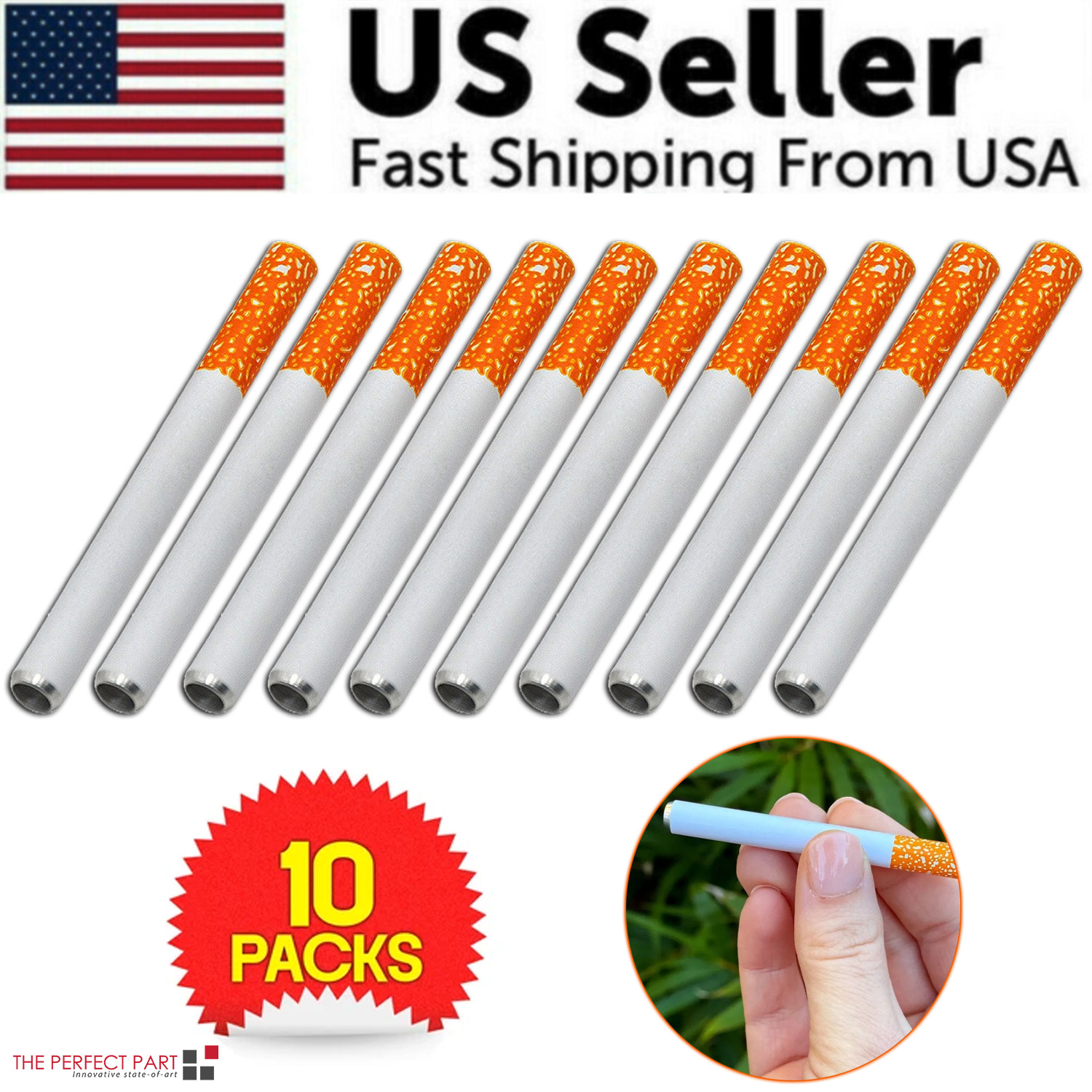 10 Pack 3” One Hitter Pipe Aluminum Bat Tobacco Smoking Dugout Accessories - USA