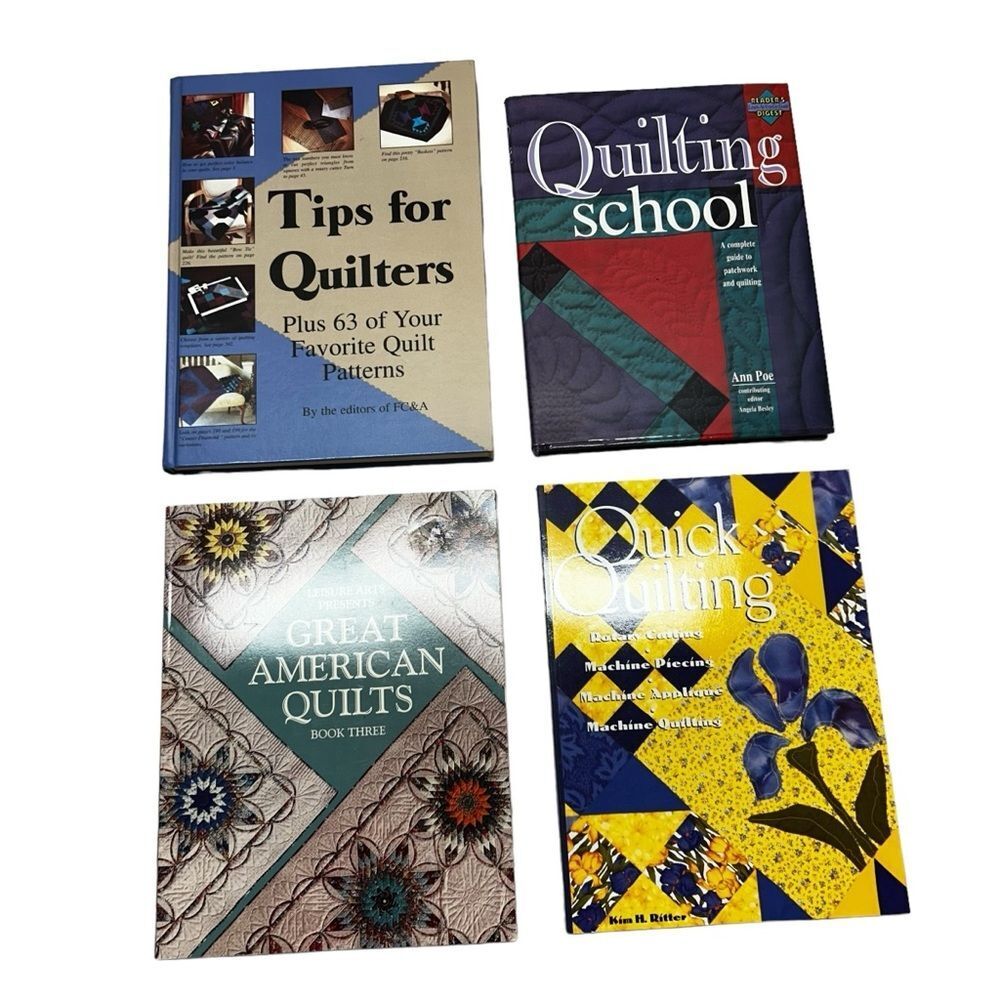 Lot 4 vintage quilting books Softback 1970\'s great American quilts & tips